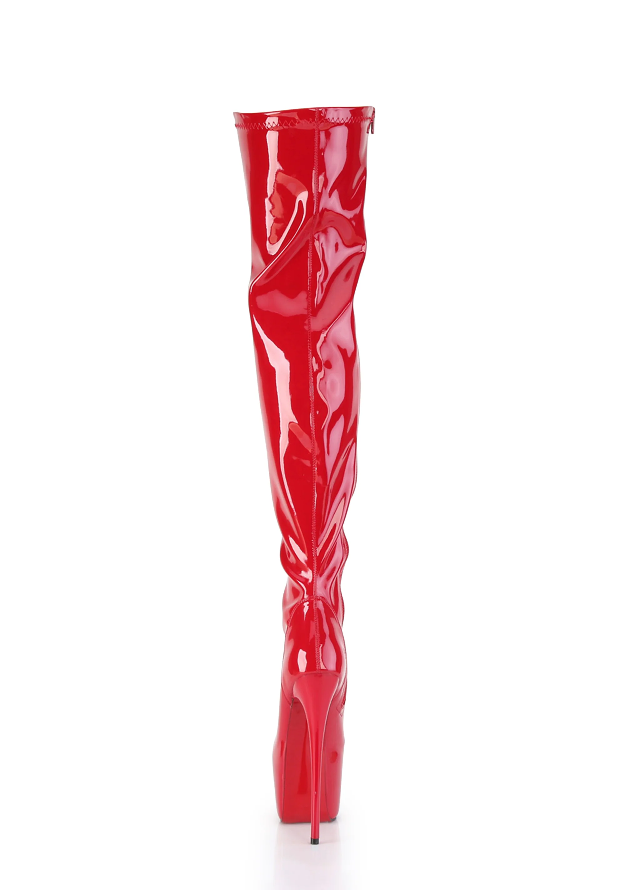 Jubilant-3000 Platform Thigh High Boots-Red - Image 4