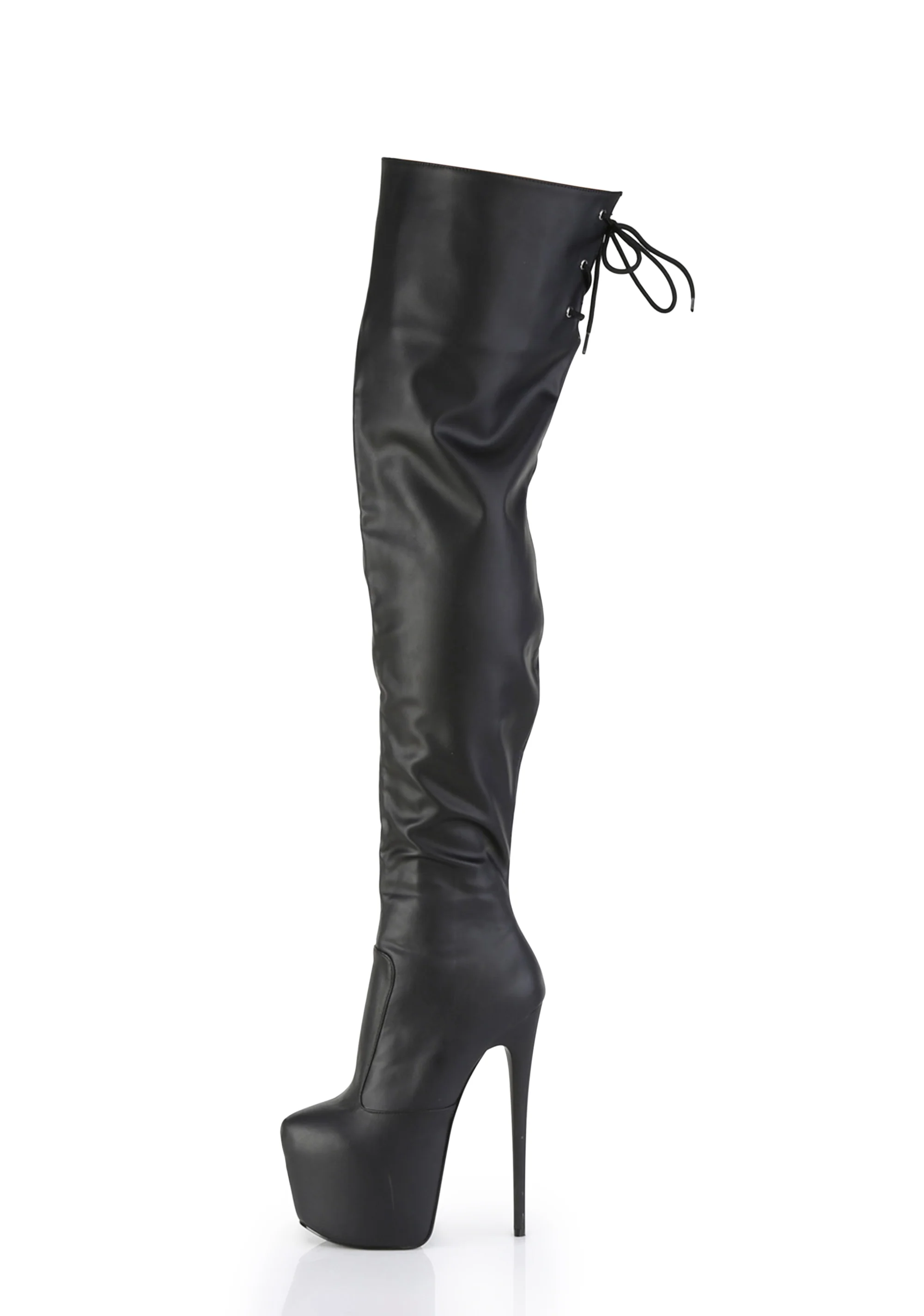 Jubilant-3007 Platform Thigh High Boots-Black PU - Image 2