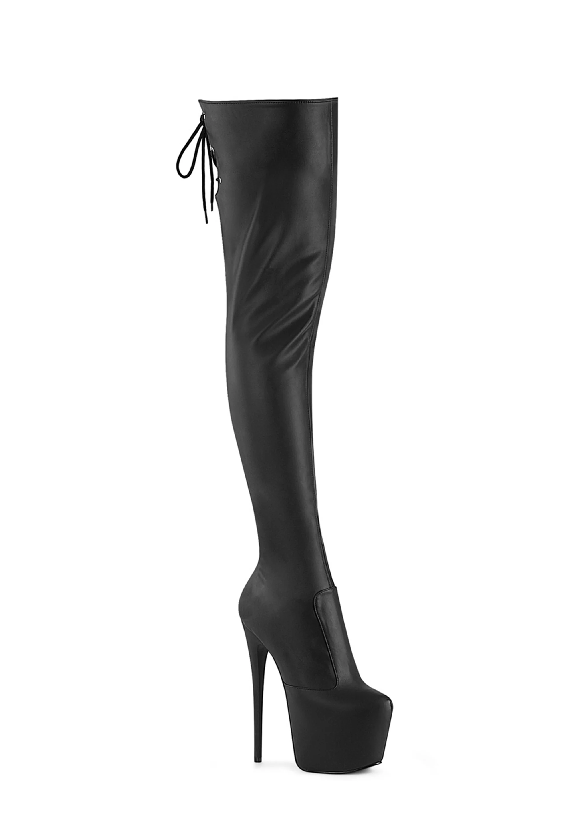 Jubilant-3007 Platform Thigh High Boots-Black PU - Image 5