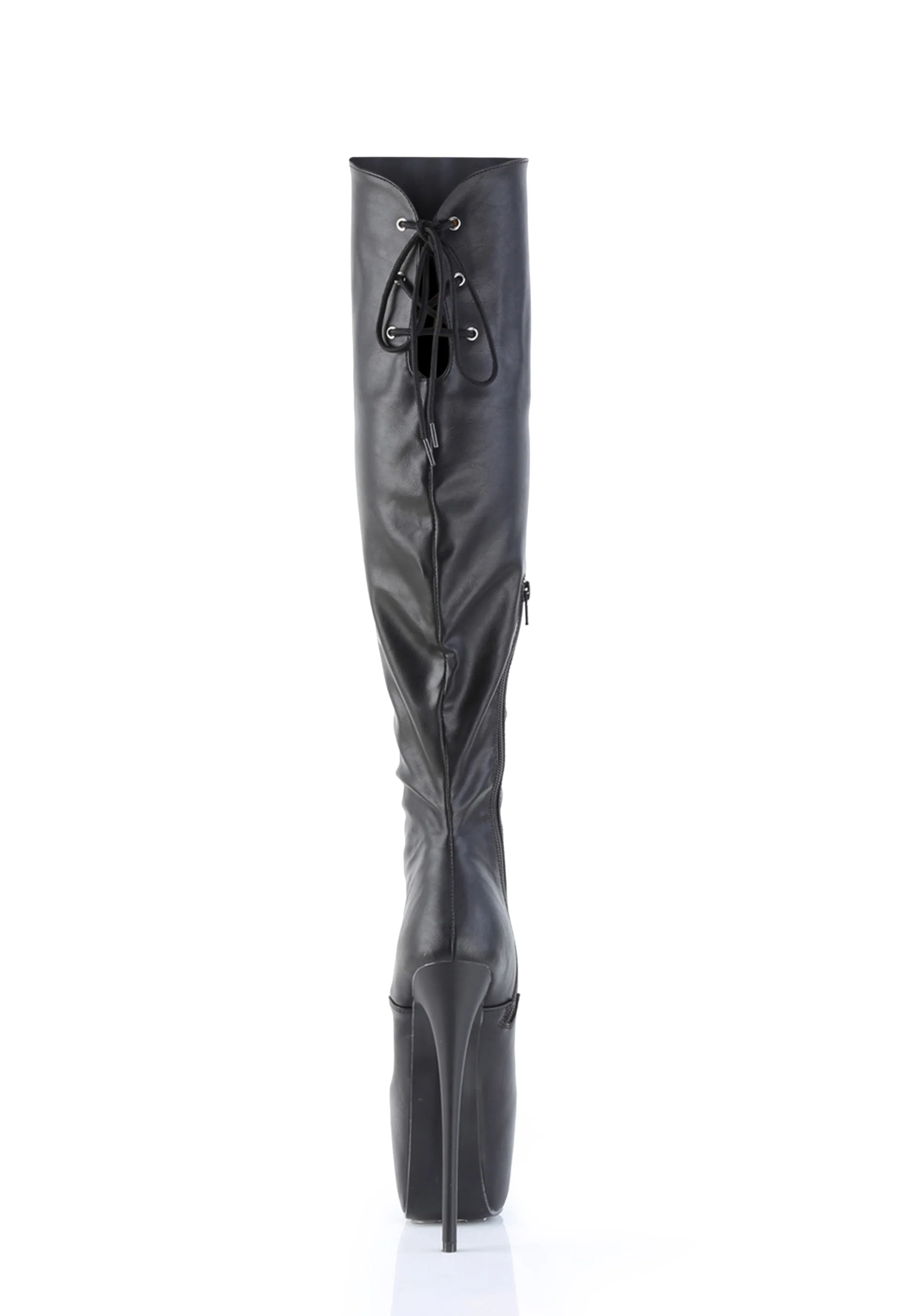 Jubilant-3012 Platform Over-The-Knee Boots-Black PU - Image 4