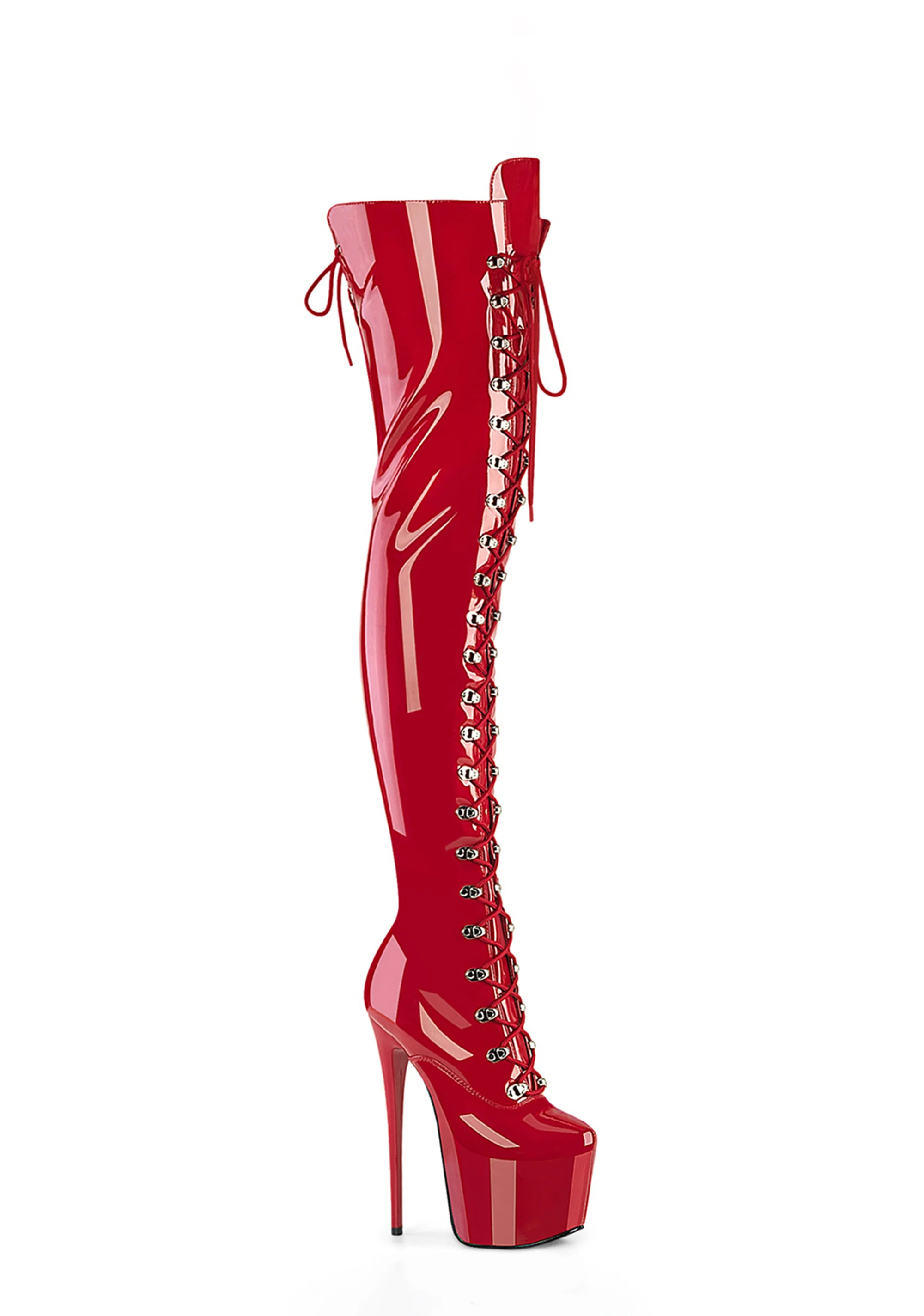 Jubilant-4012 Platform Crotch Boots-Red - Image 5