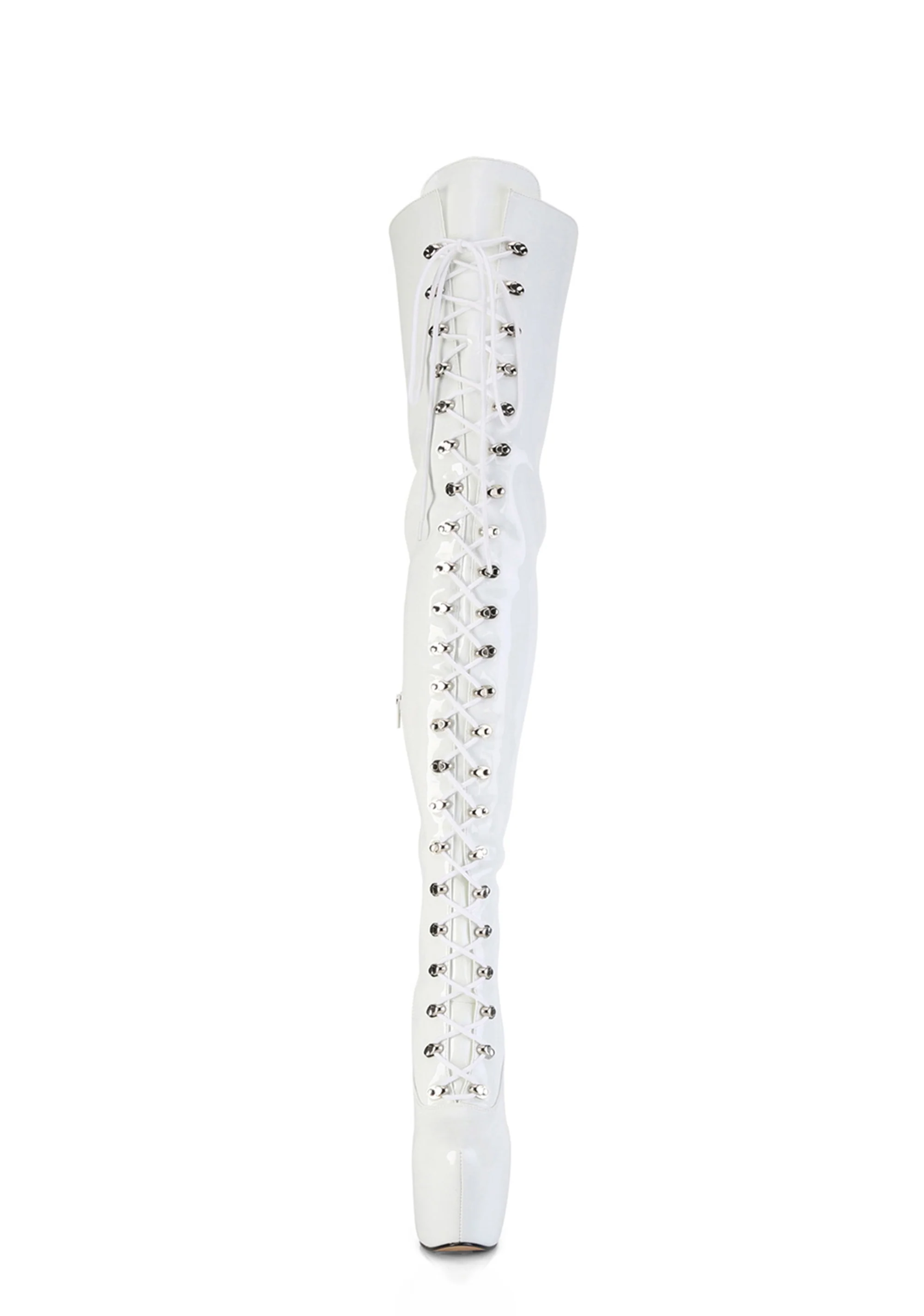 Jubilant-4012 Platform Crotch Boots-White - Image 3