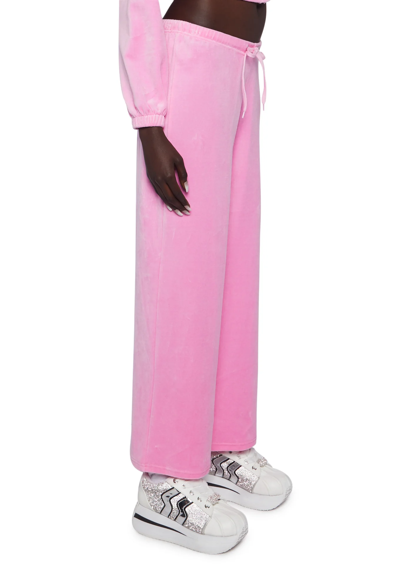 Keep It Glossy Velour Sweatpants - Image 3