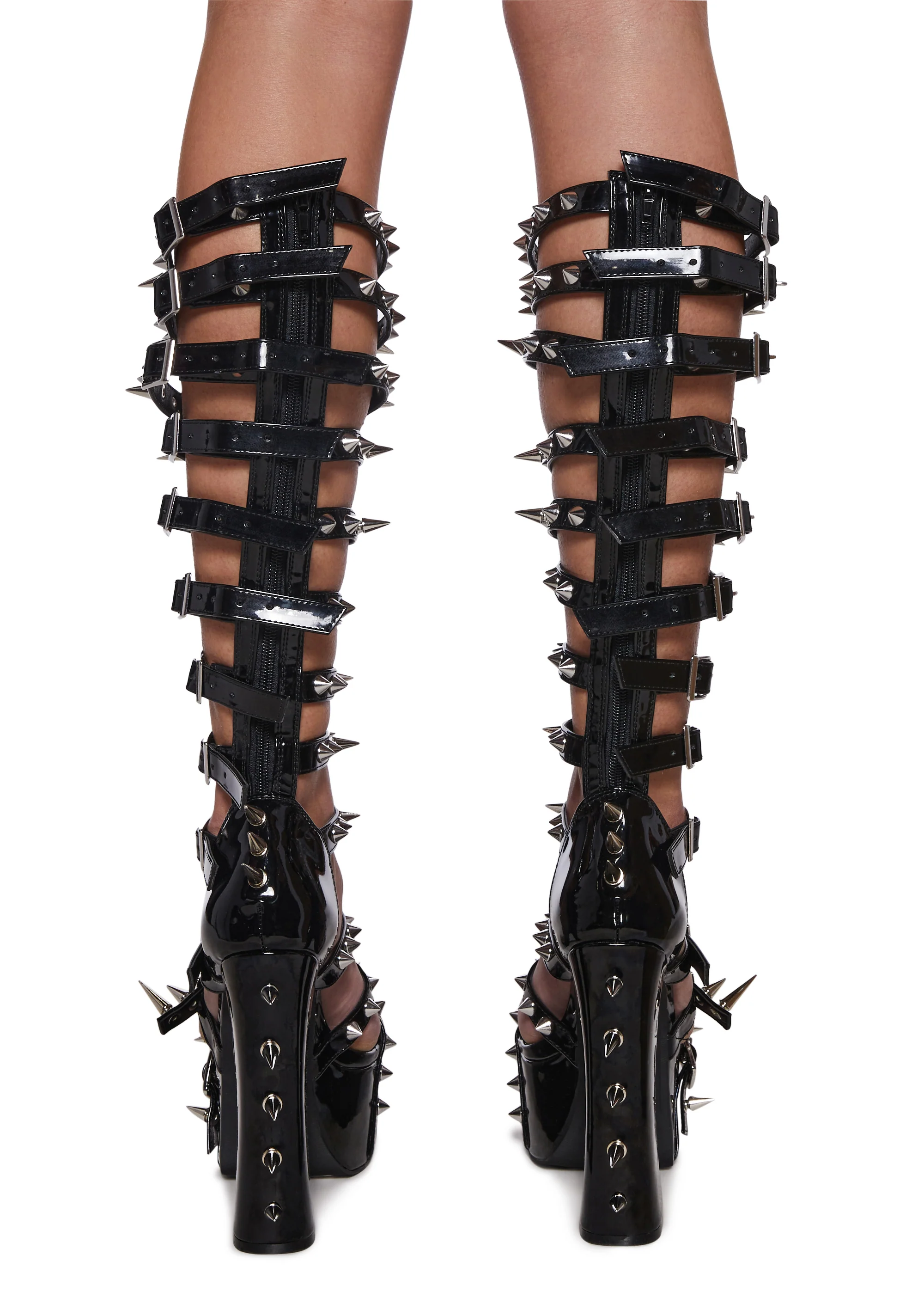 Holy Revelation Knee High Spiked Platform Heels - Image 4