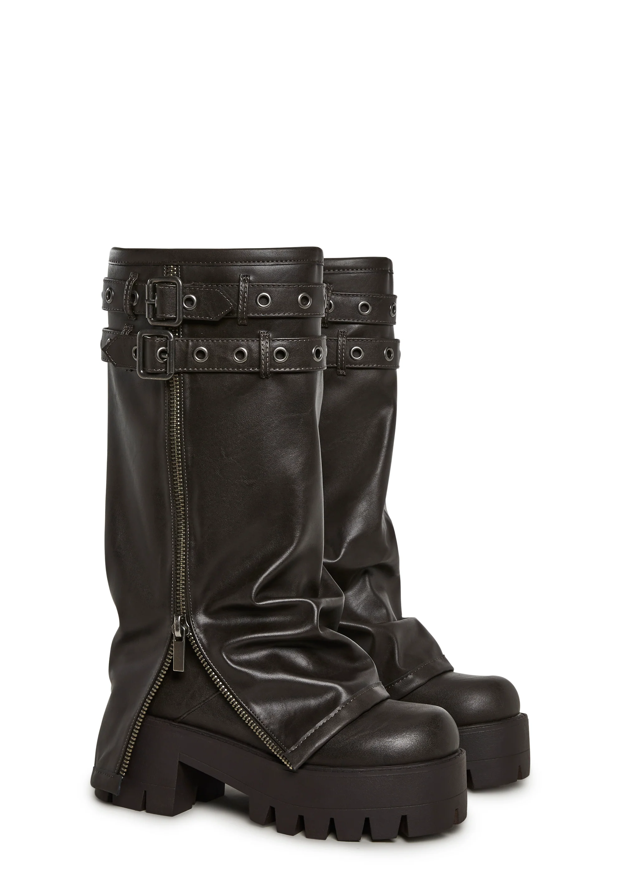 Warp Knee High Pant Boots - Brown - Image 3