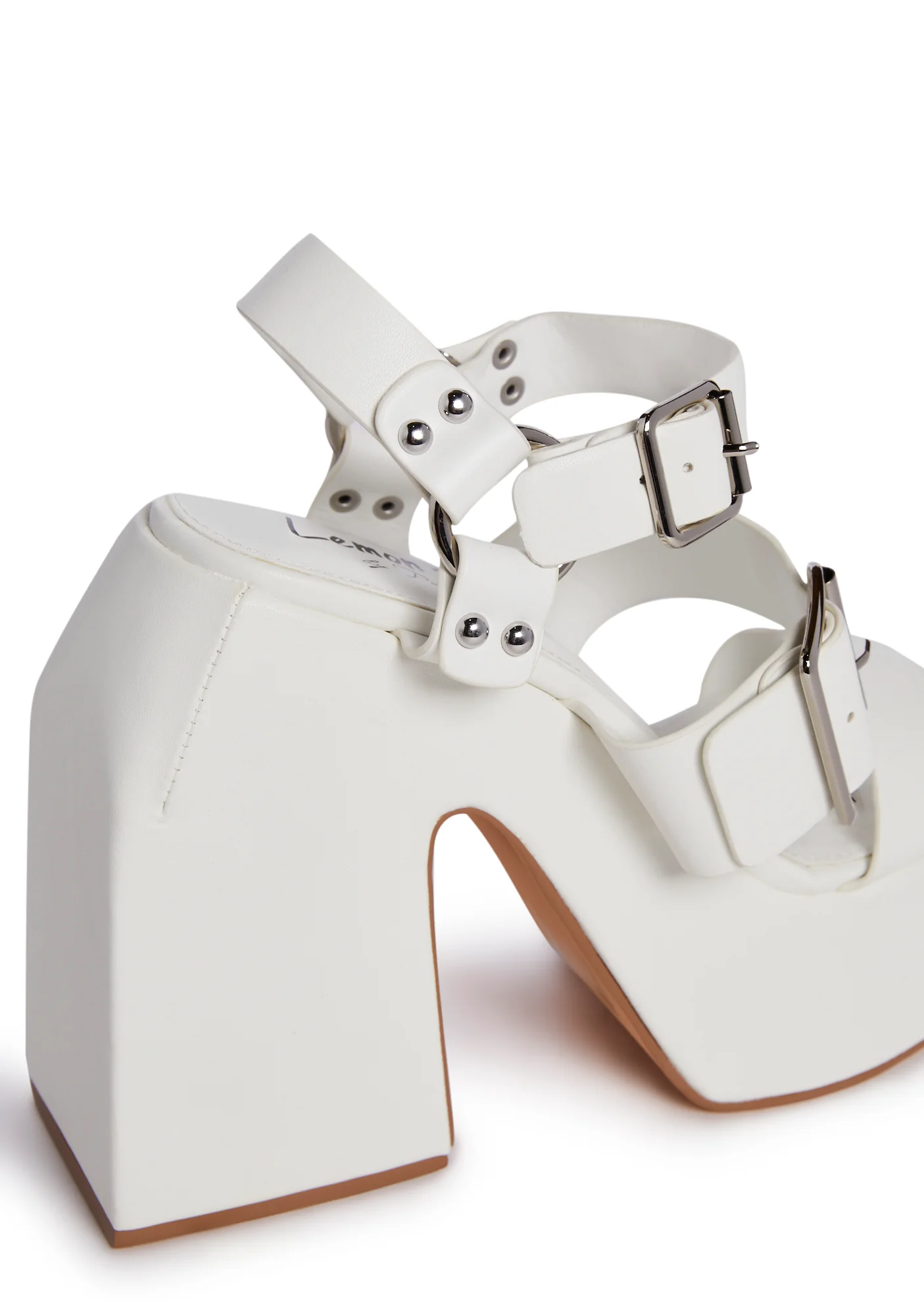 Khali Block Heels - White - Image 2