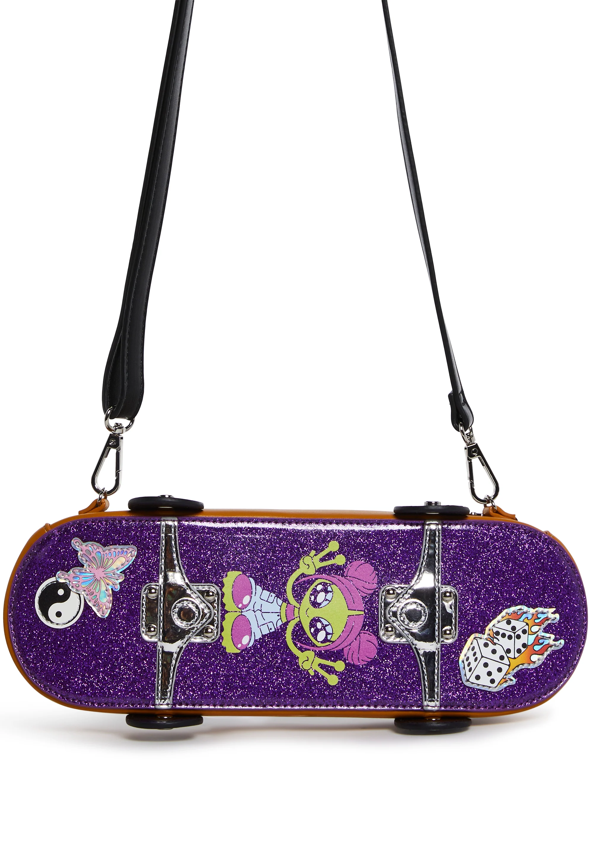 Kickflip Skateboard Crossbody Bag - Purple - Image 3