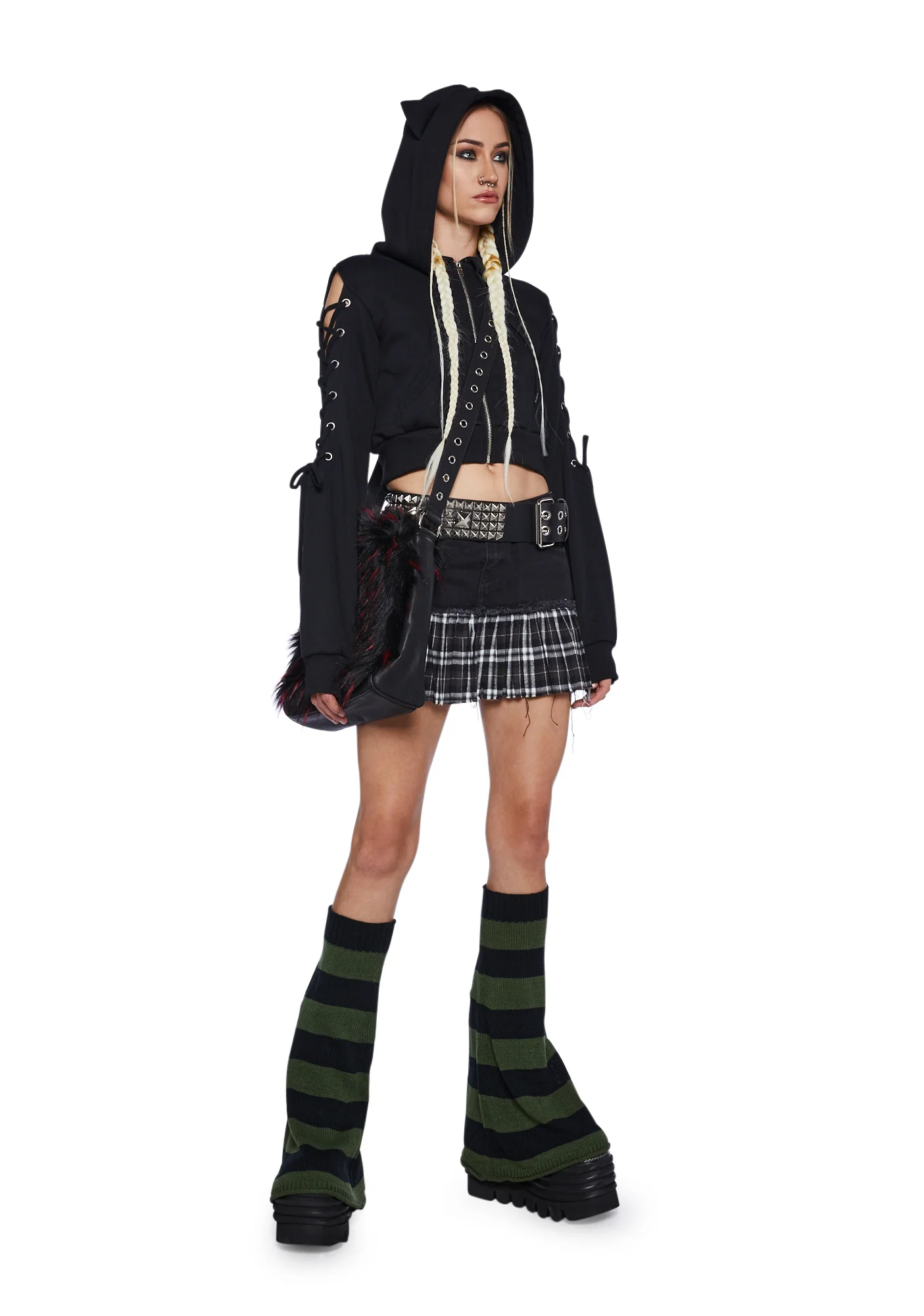 Kitty Karma Lace Up Hoodie - Image 2