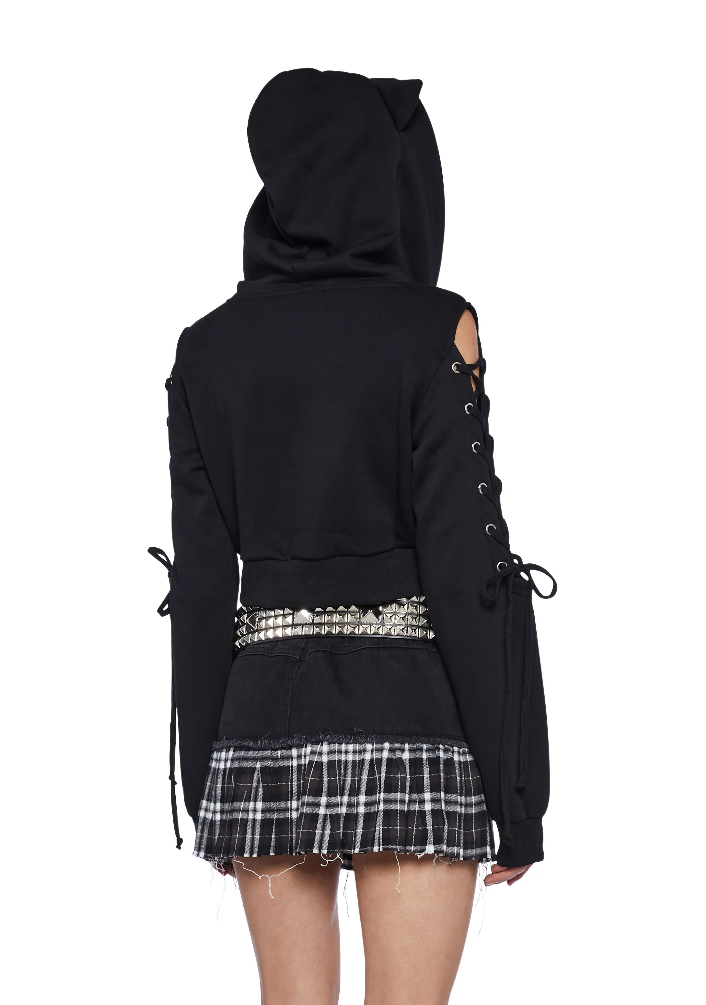 Kitty Karma Lace Up Hoodie - Image 4
