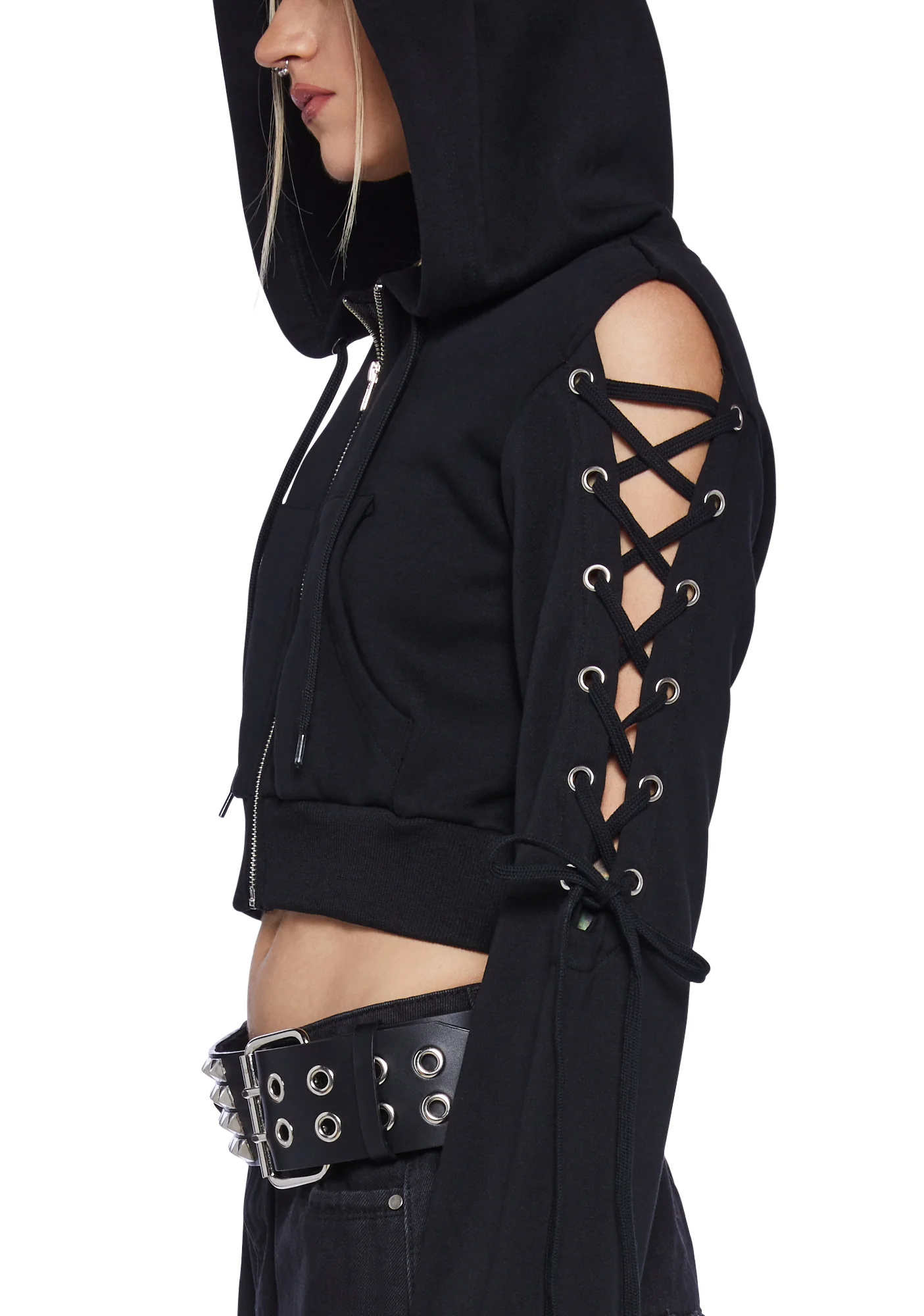 Kitty Karma Lace Up Hoodie - Image 5