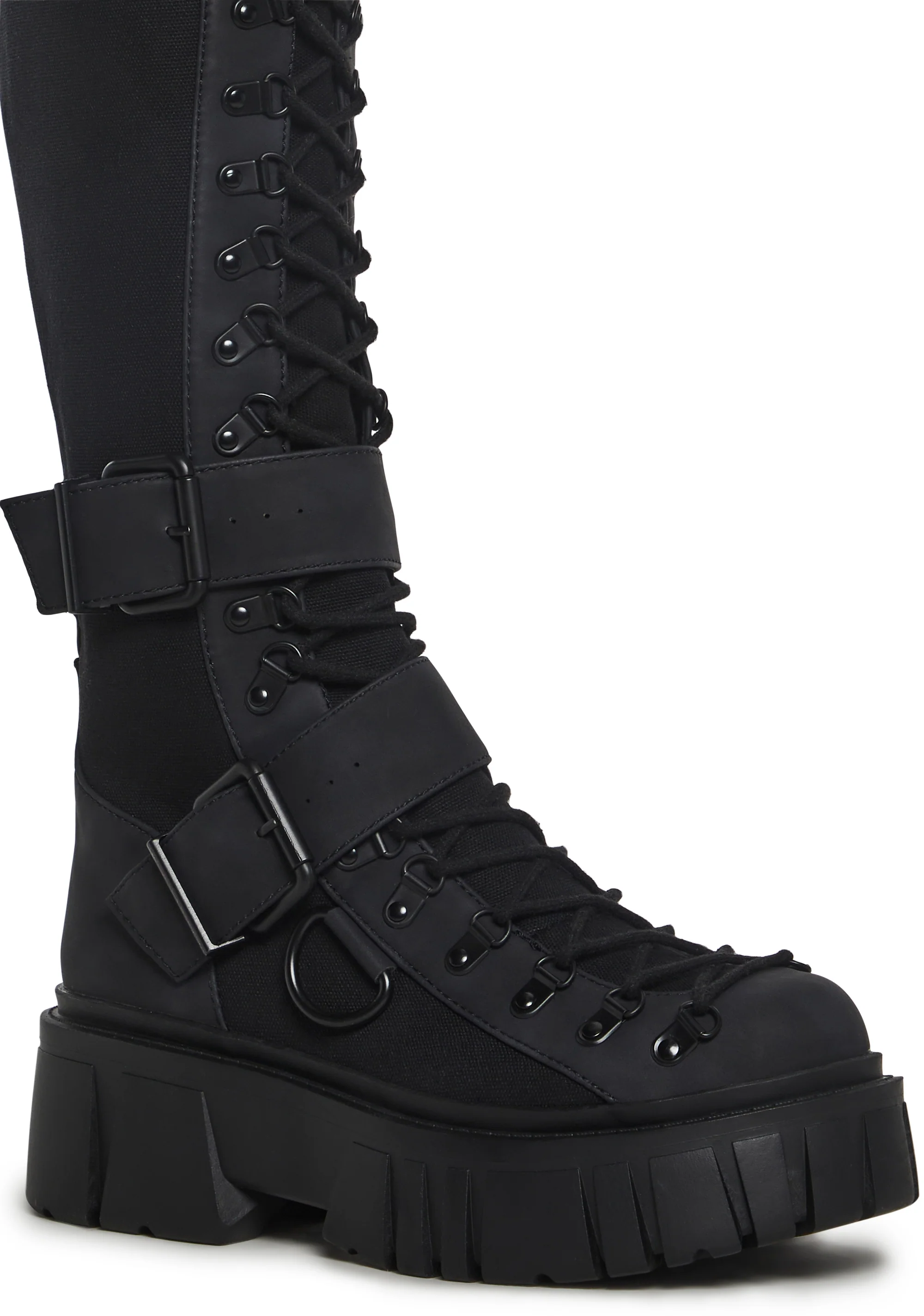Low Traitor Knee High Boots - Black - Image 2