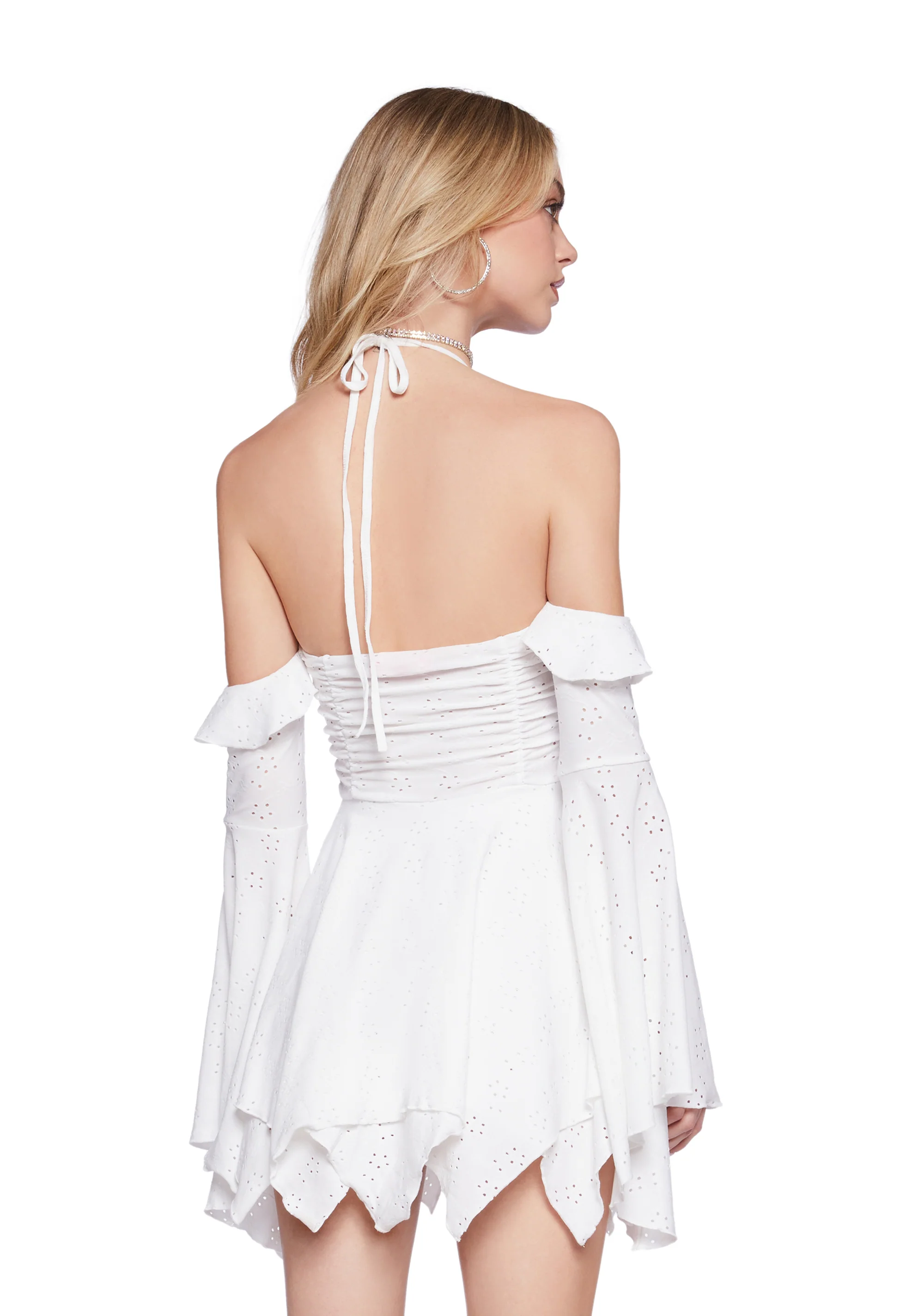 Fairy Delights Ruffled Handkerchief Dress - White - Image 4