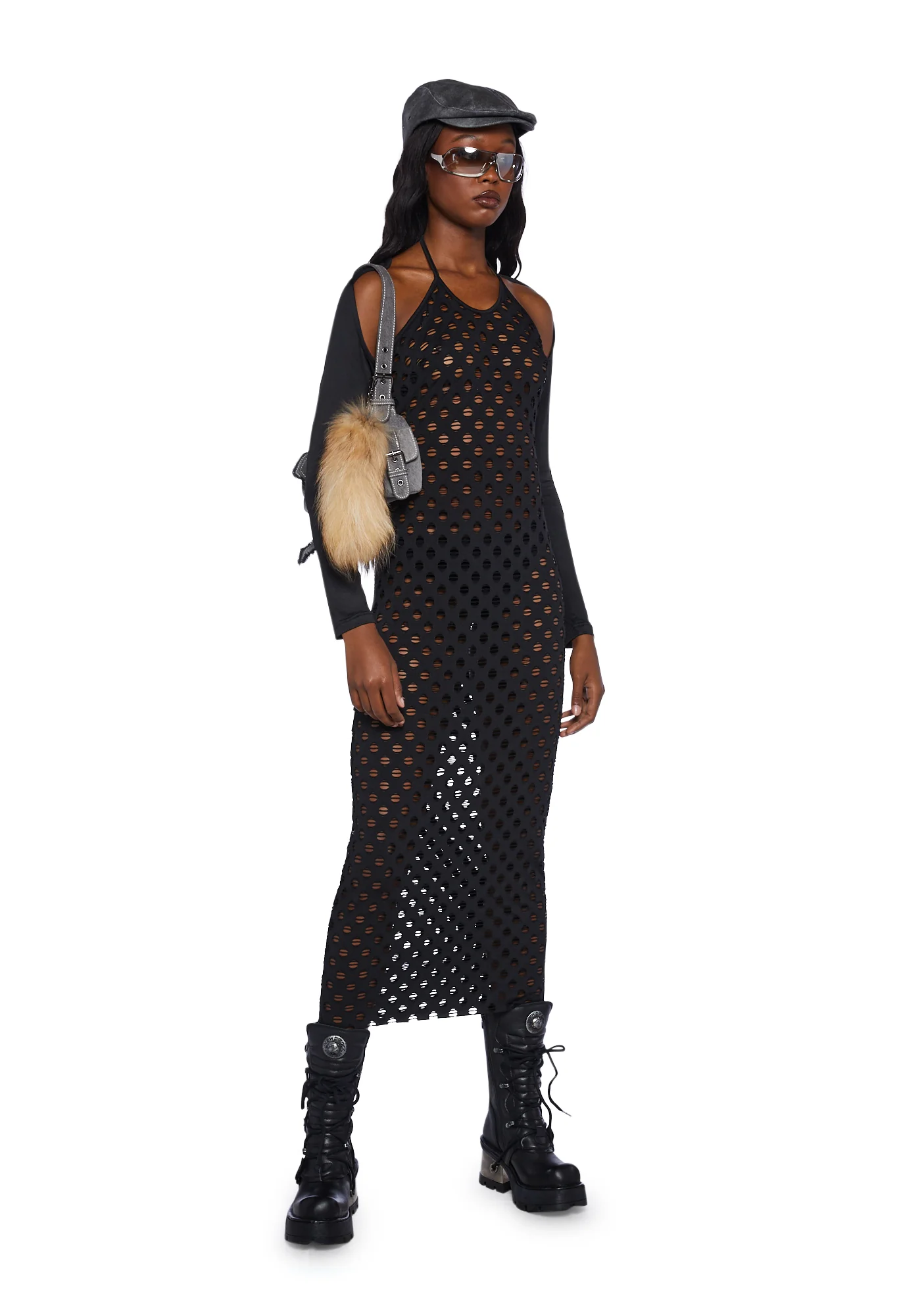 Knit Midi Dress With Sleeves - Image 2