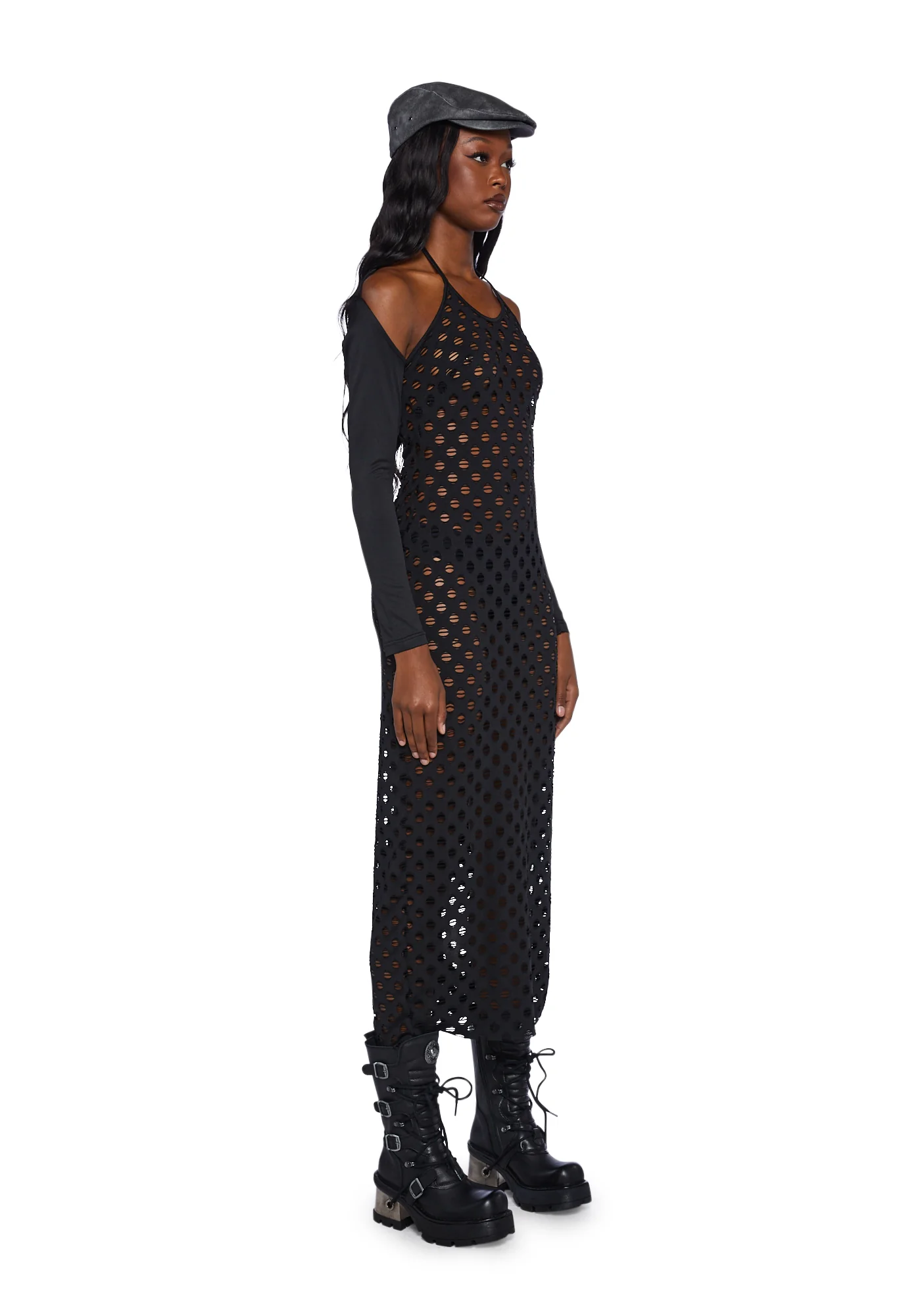 Knit Midi Dress With Sleeves - Image 3