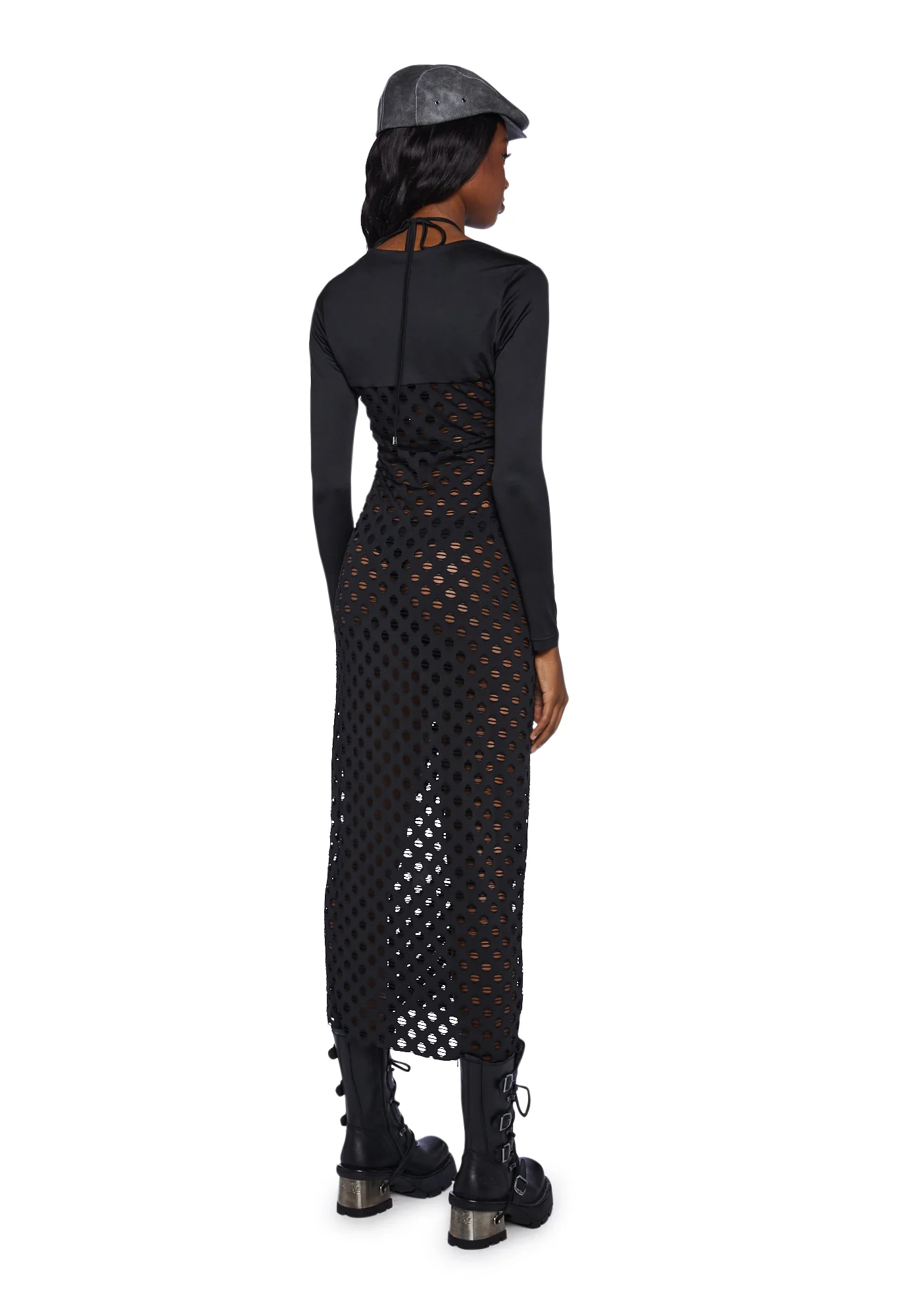 Knit Midi Dress With Sleeves - Image 4
