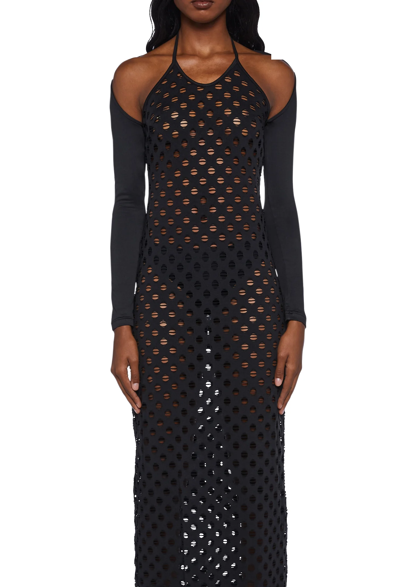Knit Midi Dress With Sleeves - Image 5