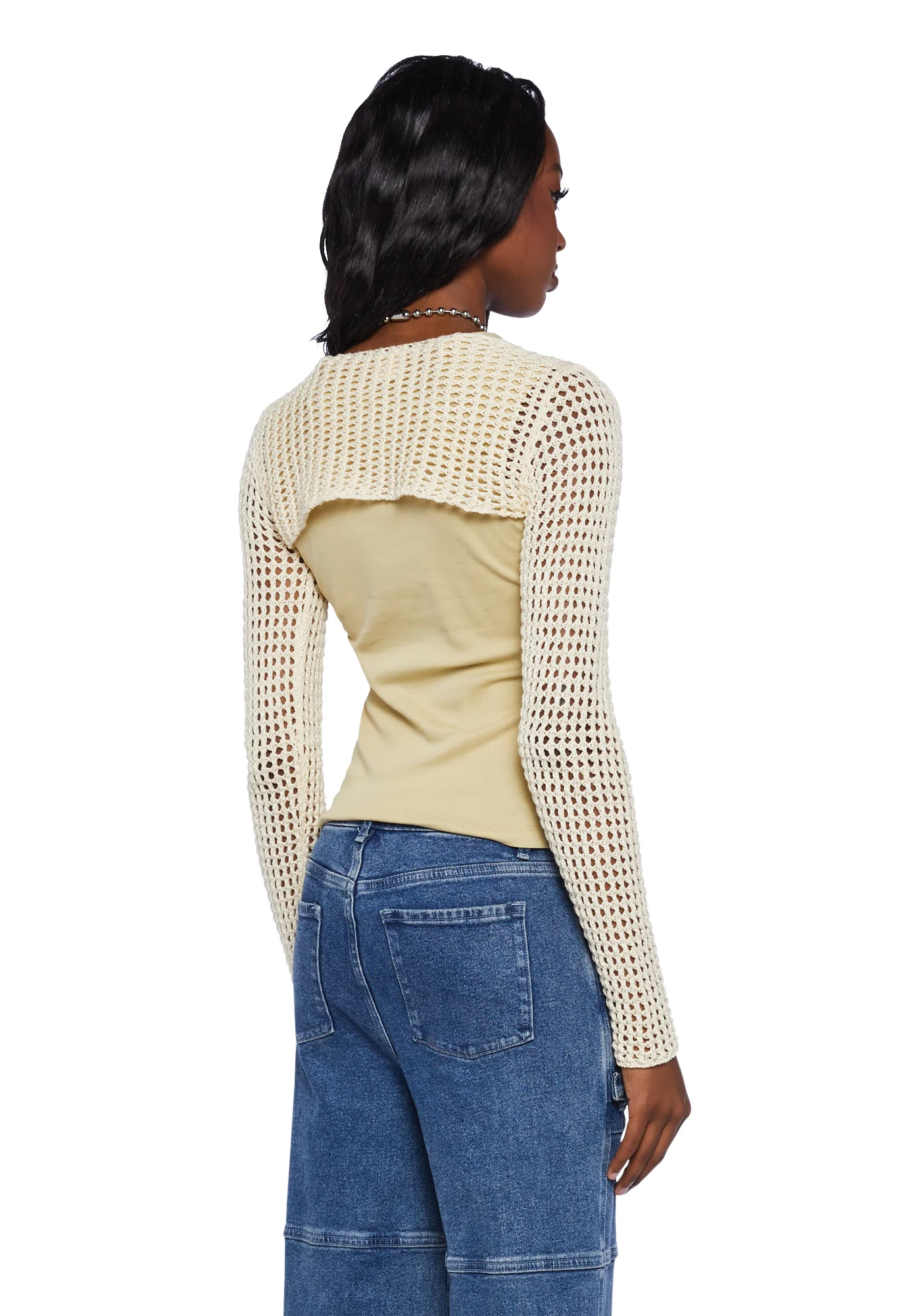 Knitted Cropped Shrug - Image 4