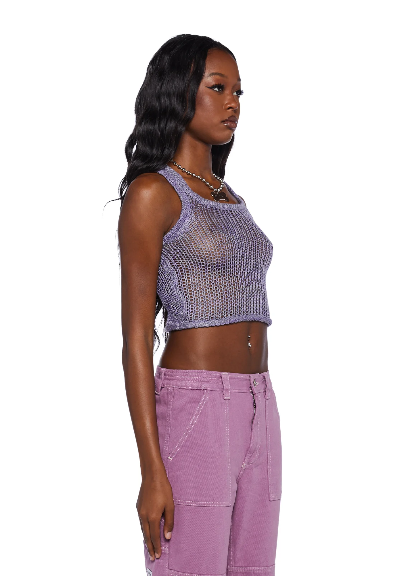 Knitted Scoop Tank Top - Image 3