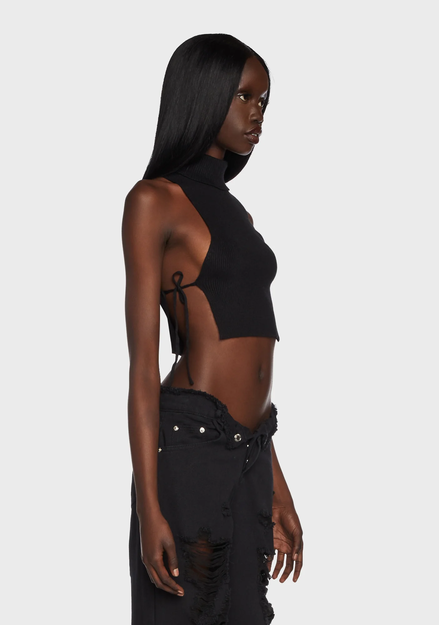Knitted Side Lace Up Top - Image 3