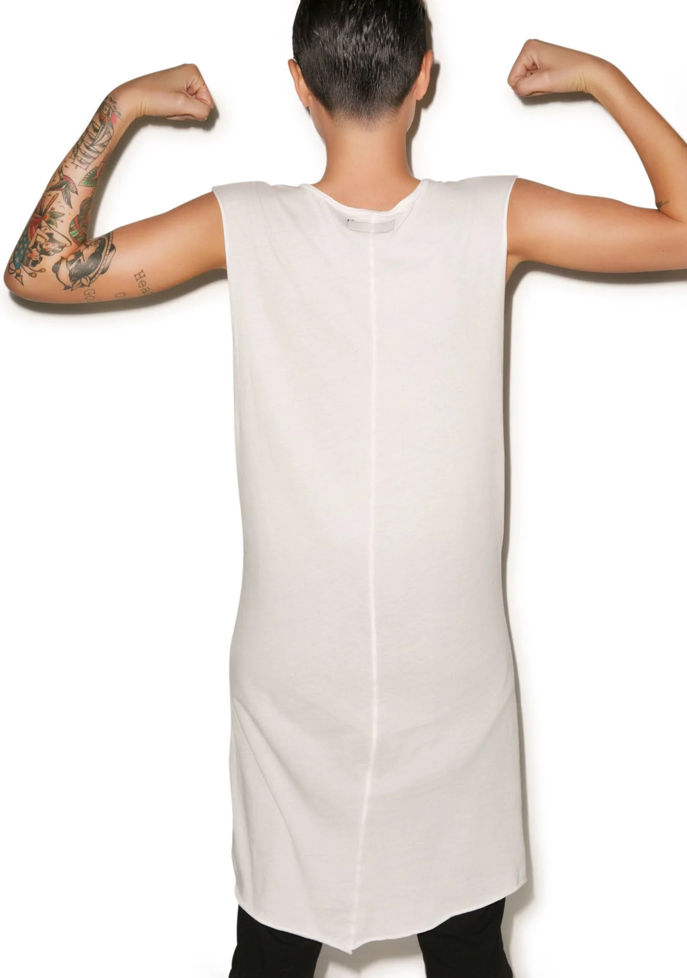 Knomad Muscle Long Tee - White - Image 2