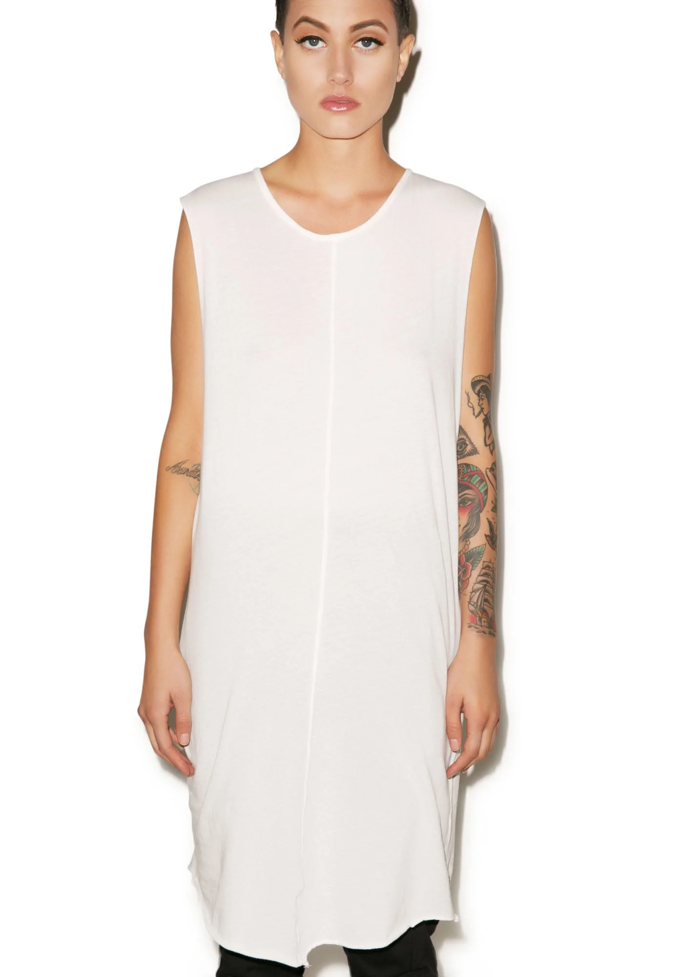 Knomad Muscle Long Tee - White - Image 4