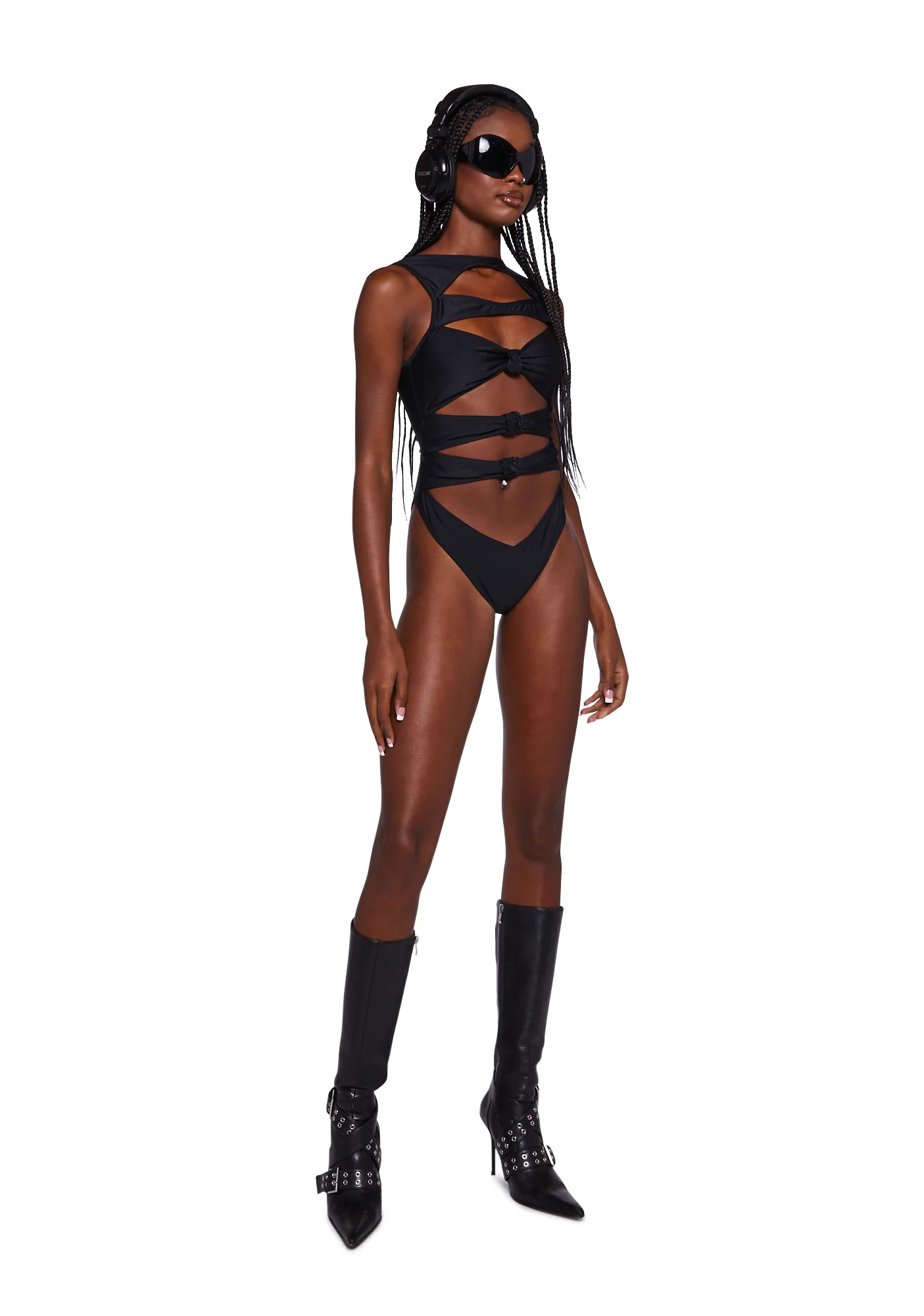 Knot Front One Piece Swimsuit - Image 2