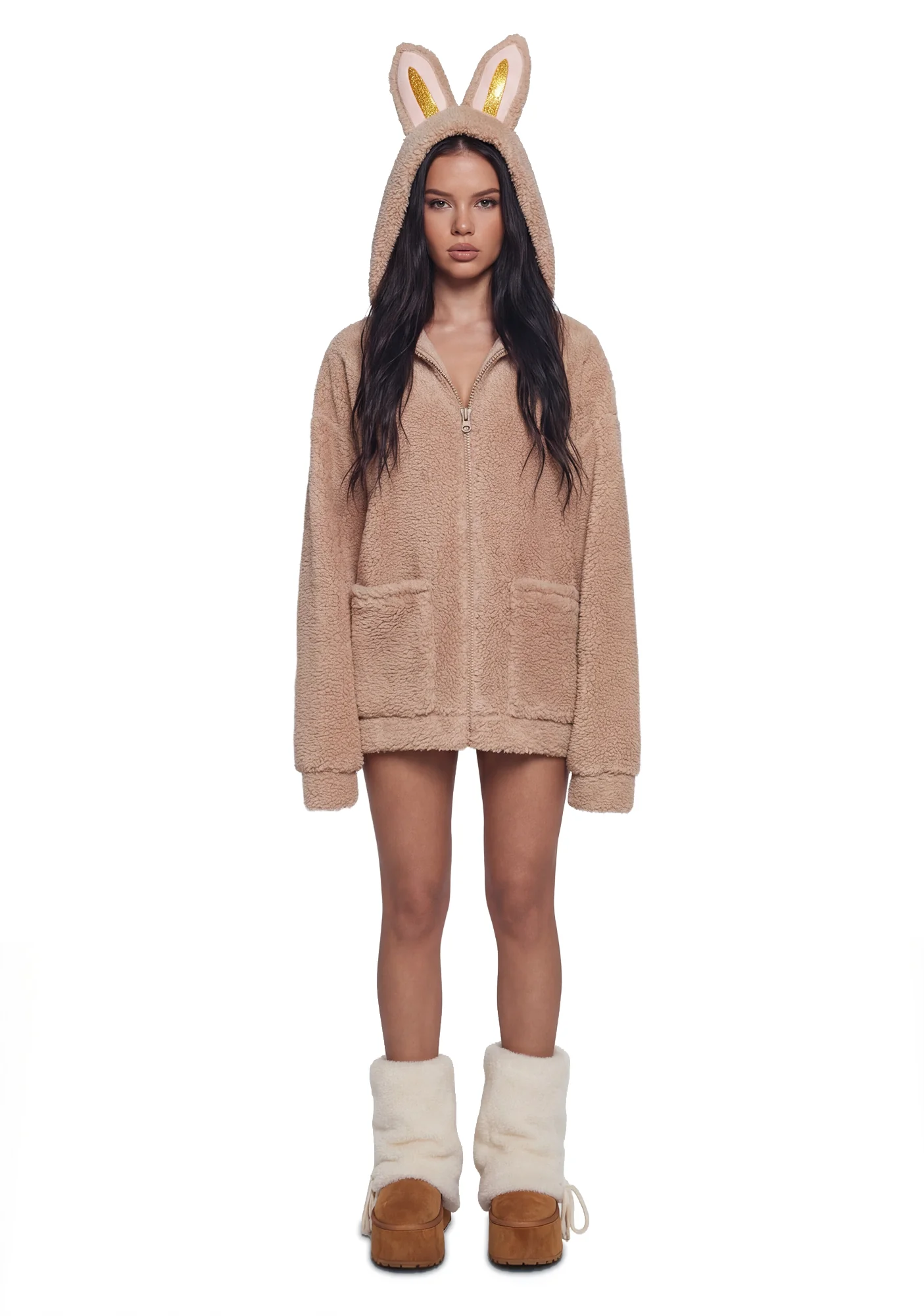 Labubu Sherpa Jacket - Beige - Image 2