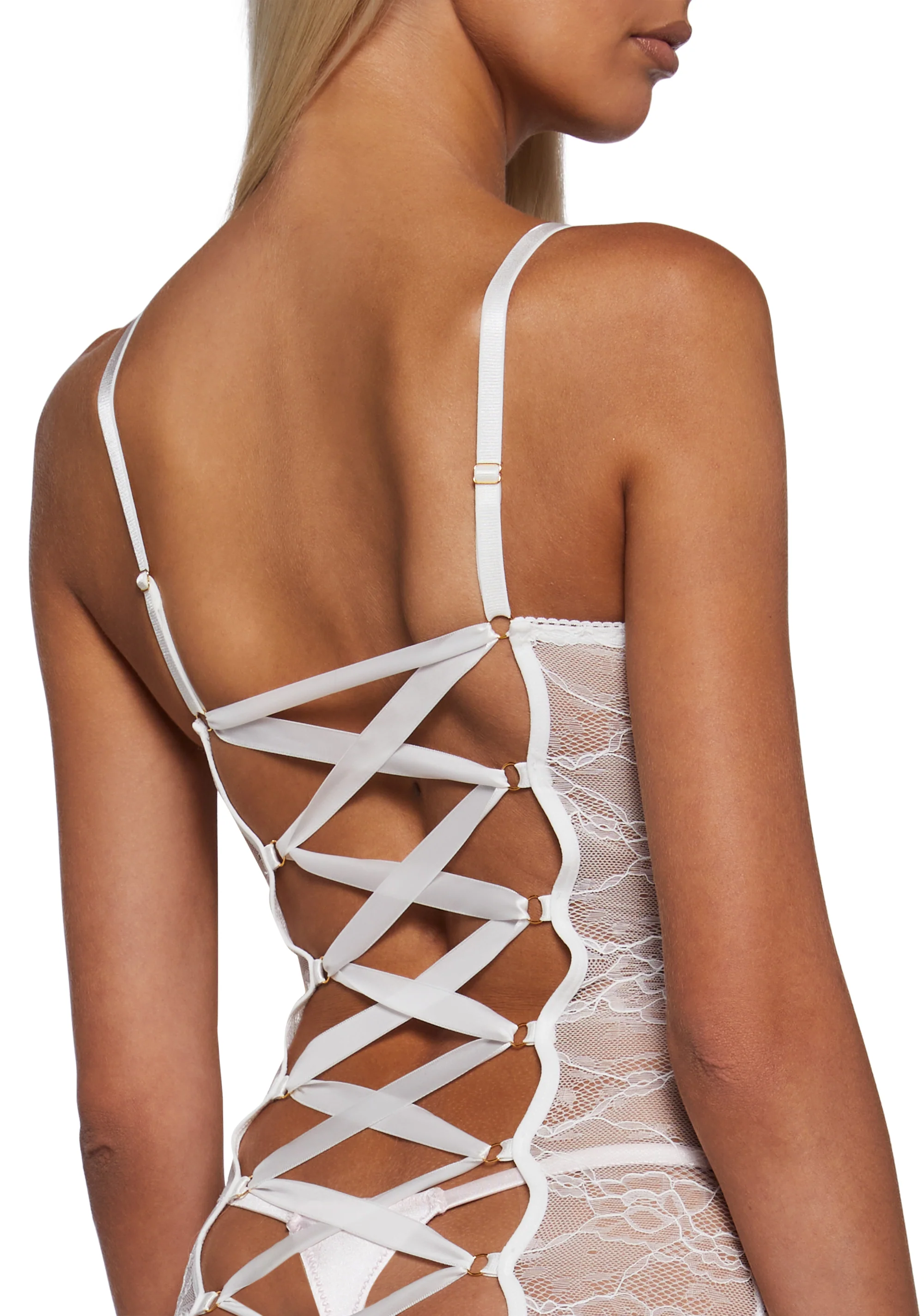 Boudoir Vamp Lace Cami Dress - Image 5