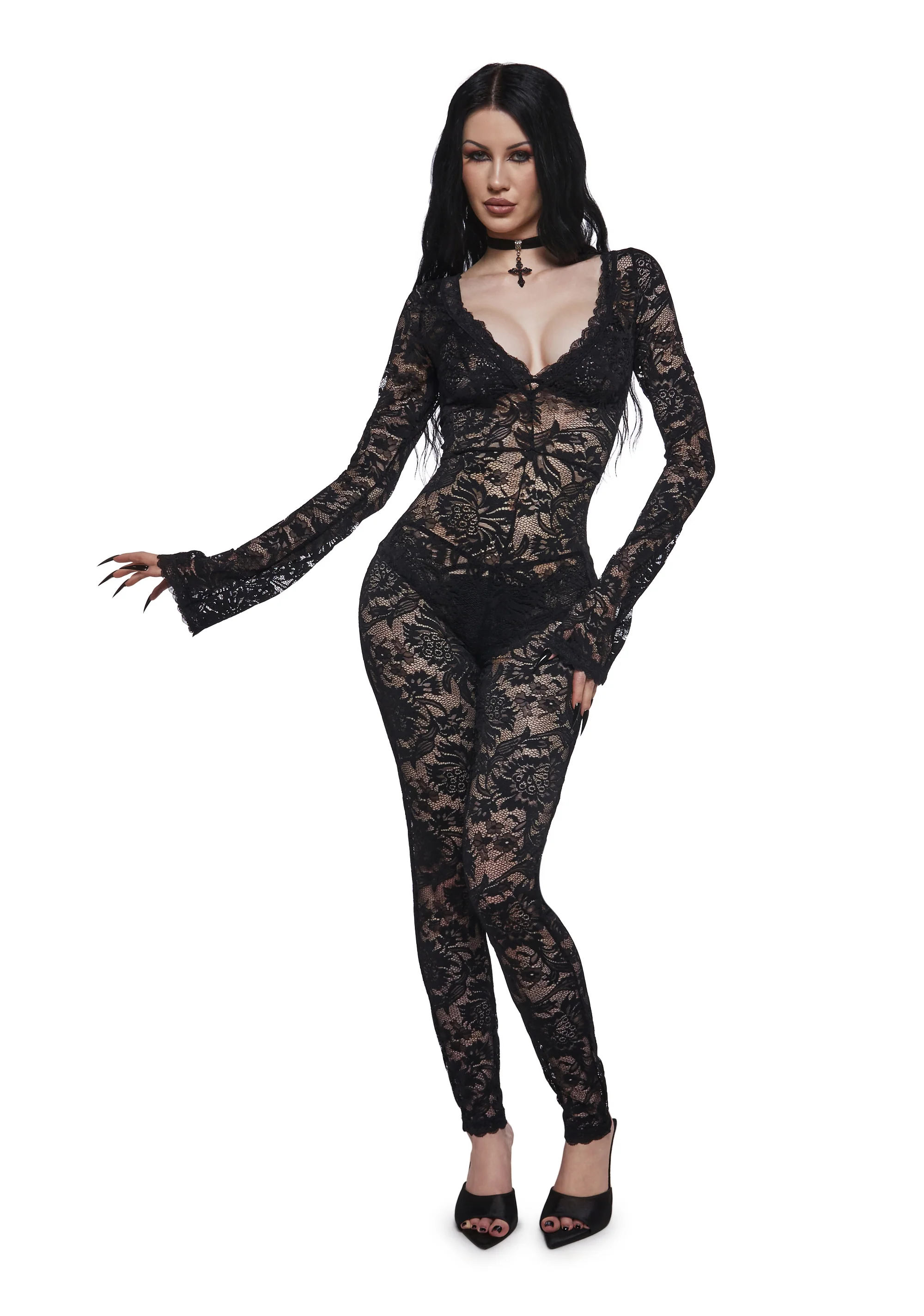 Floral Lace Catsuit - Image 6