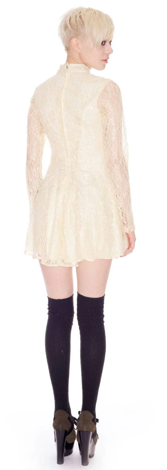 Lace Choker Dress - Black - Image 2