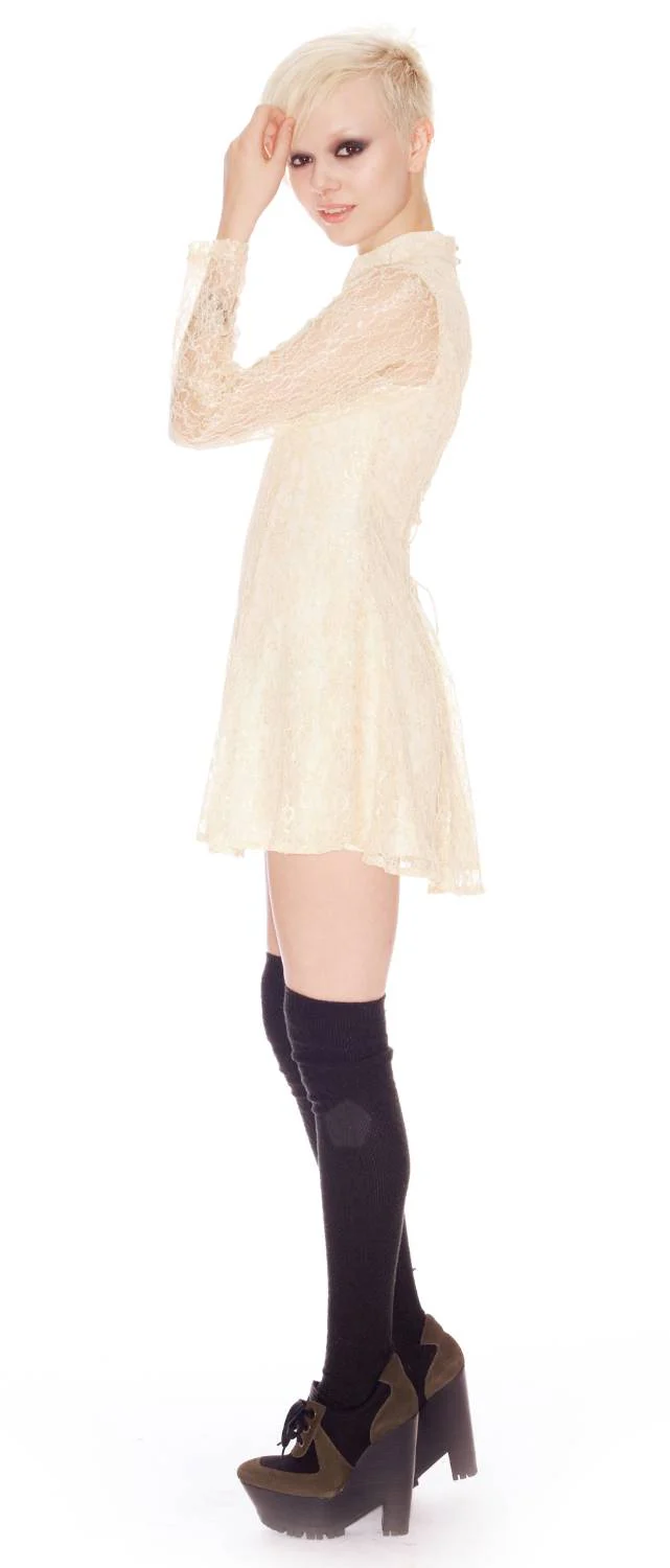 Lace Choker Dress - Black - Image 4