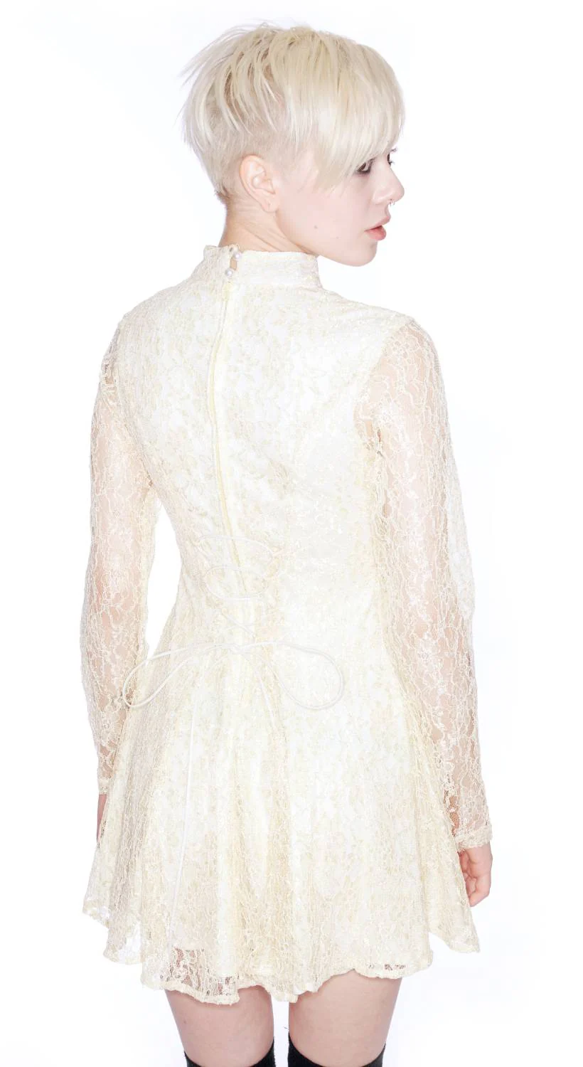 Lace Choker Dress - Black - Image 5