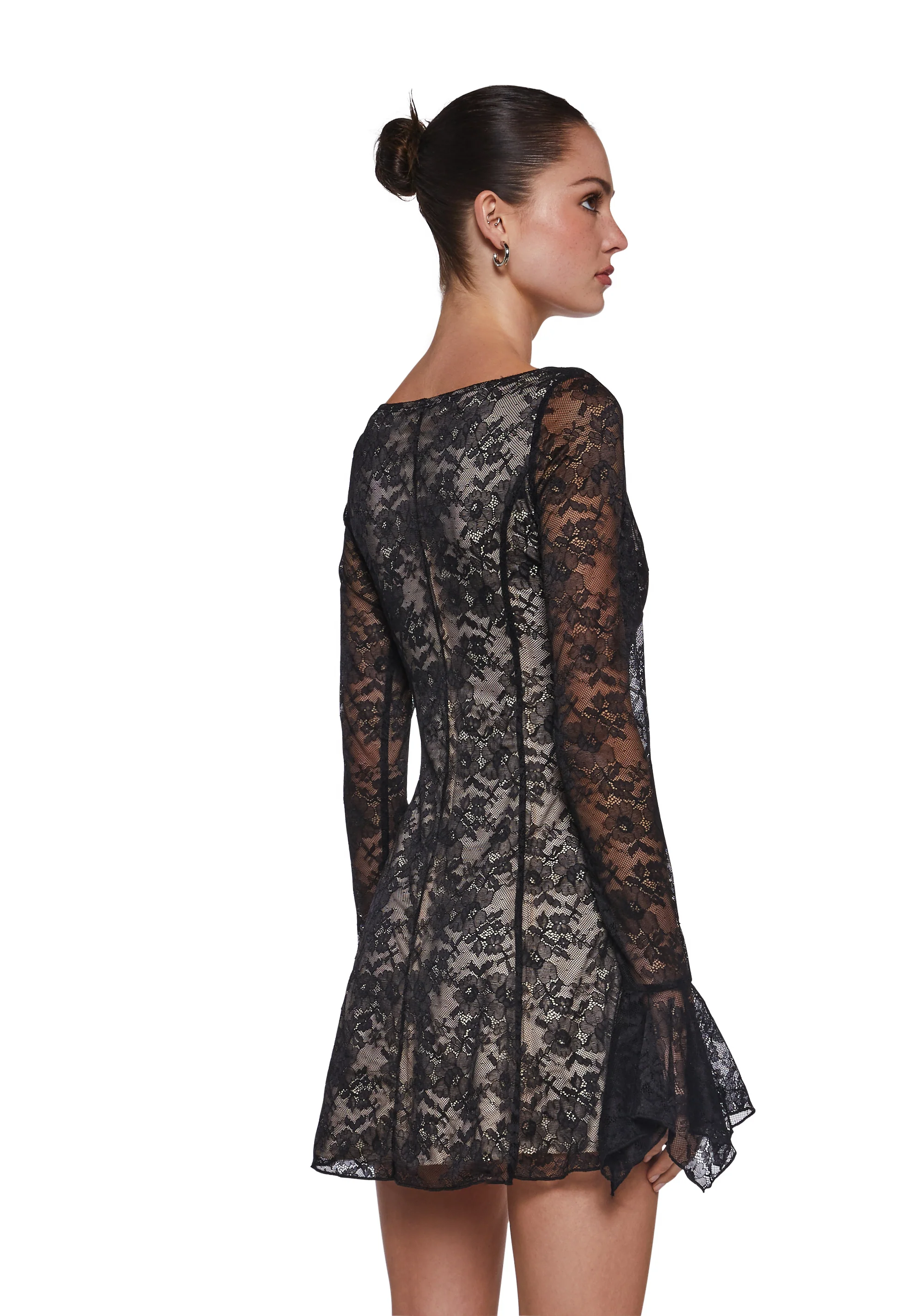 Mary Jane Lace Dress - Black - Image 4