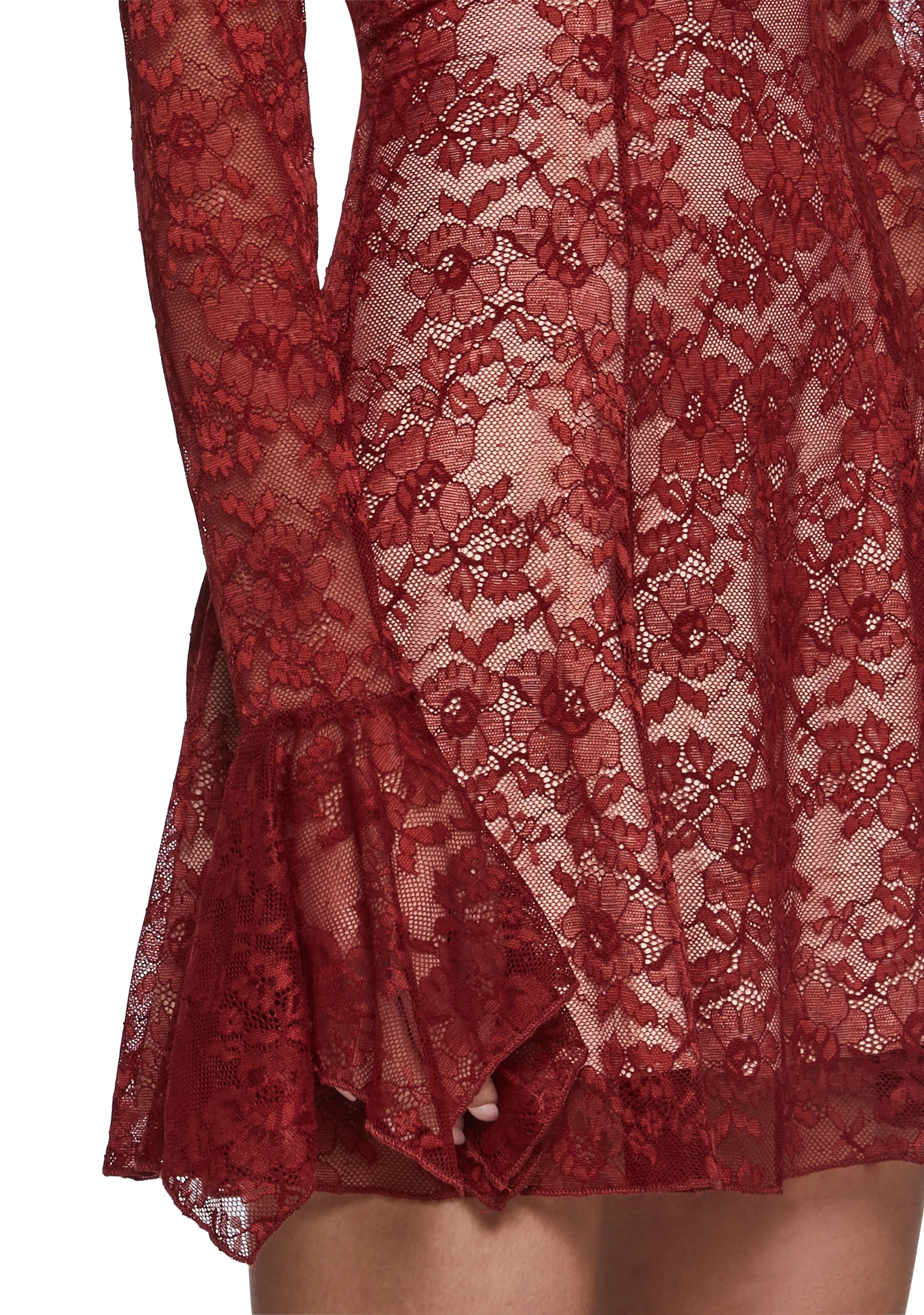 Mary Jane Lace Dress - Red - Image 5