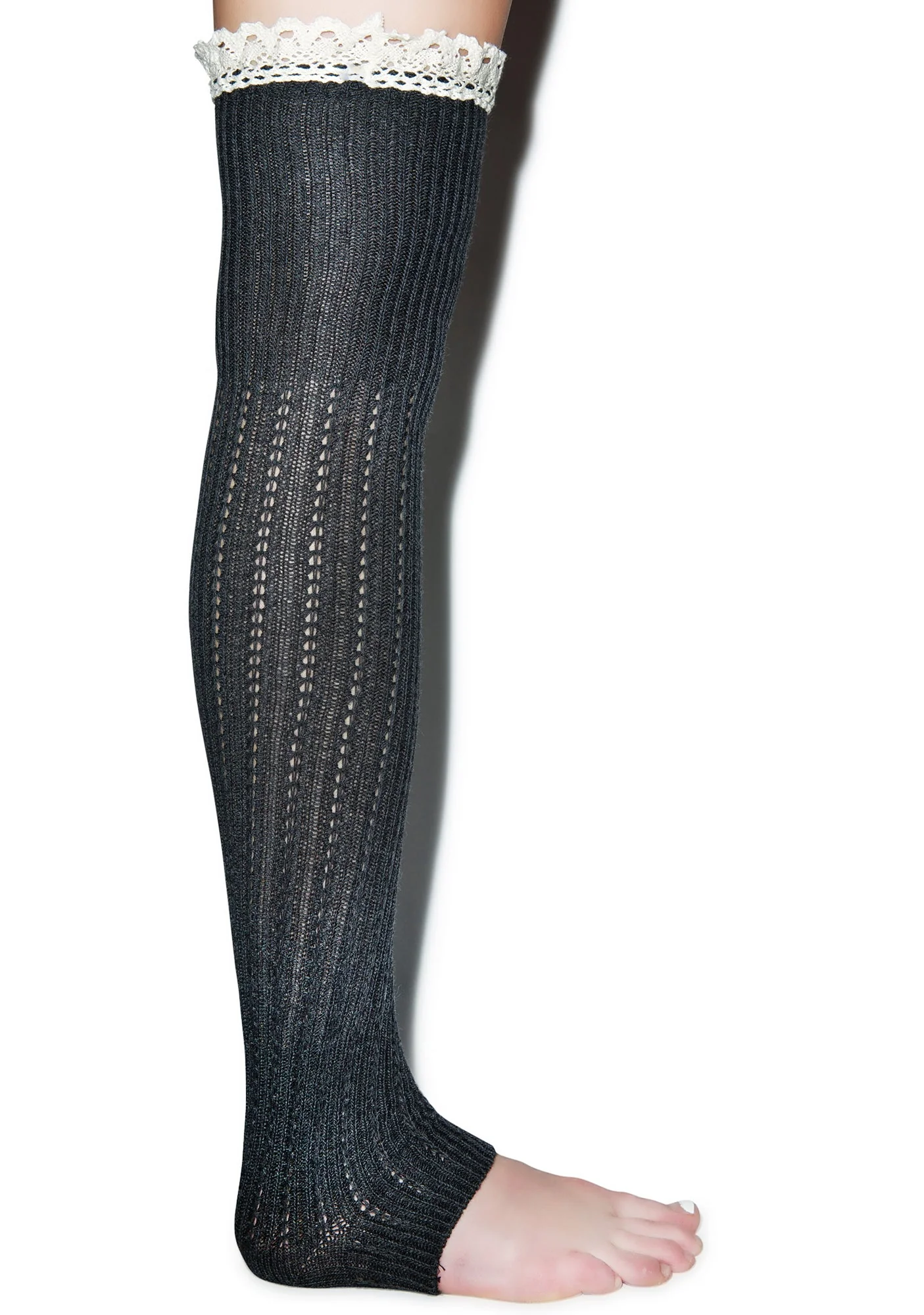 Lace For Days Legwarmers - Dark Gray - Image 10