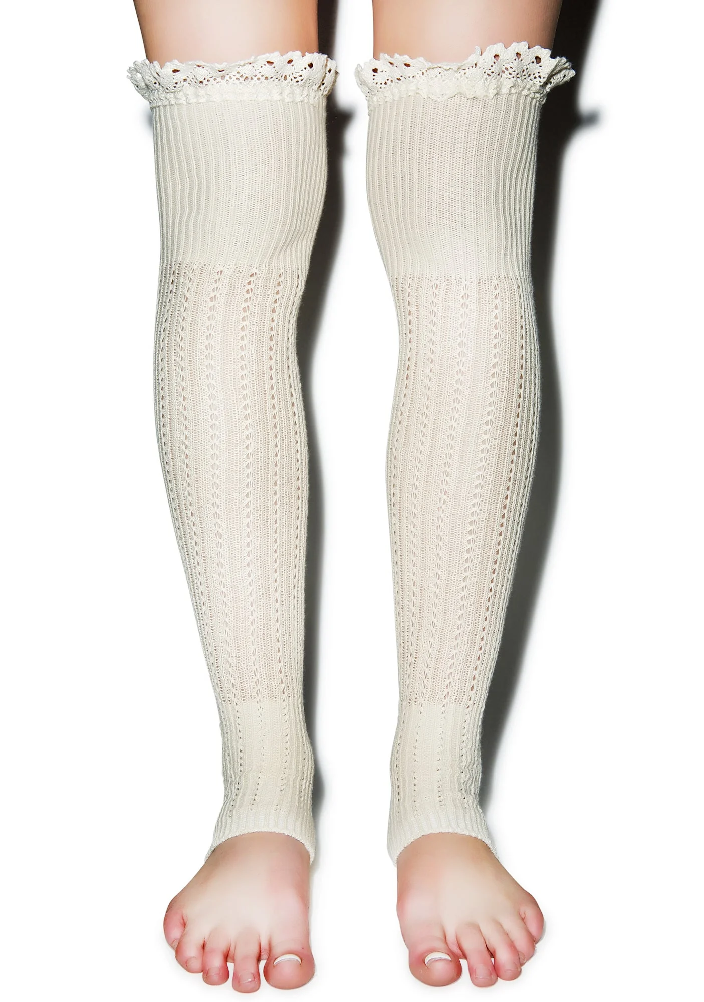 Lace For Days Legwarmers - Dark Gray - Image 2