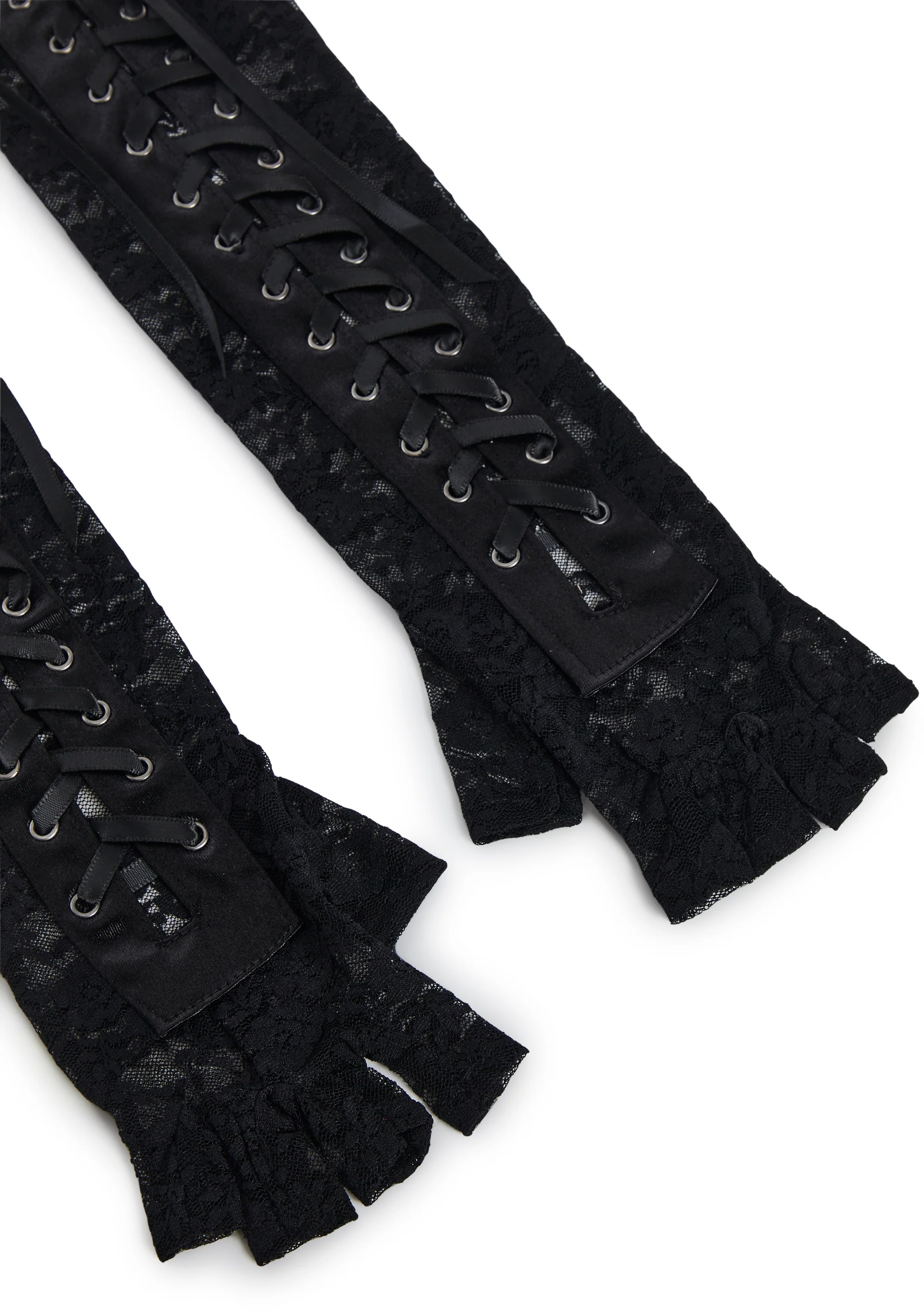 Tortured Lace Lace-Up Gloves - Image 2