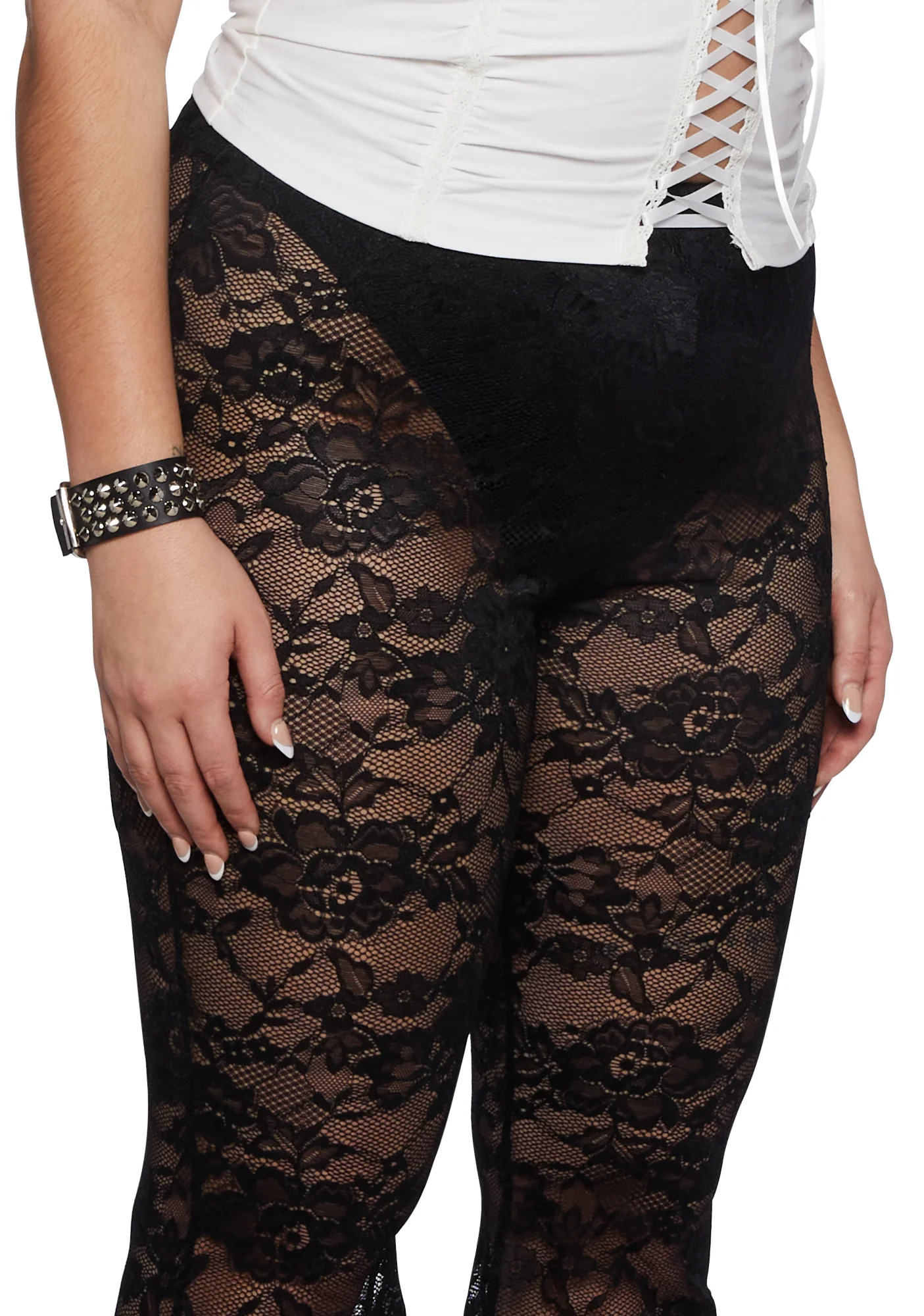 Plus Got Your Attention Lace Leggings - Image 5