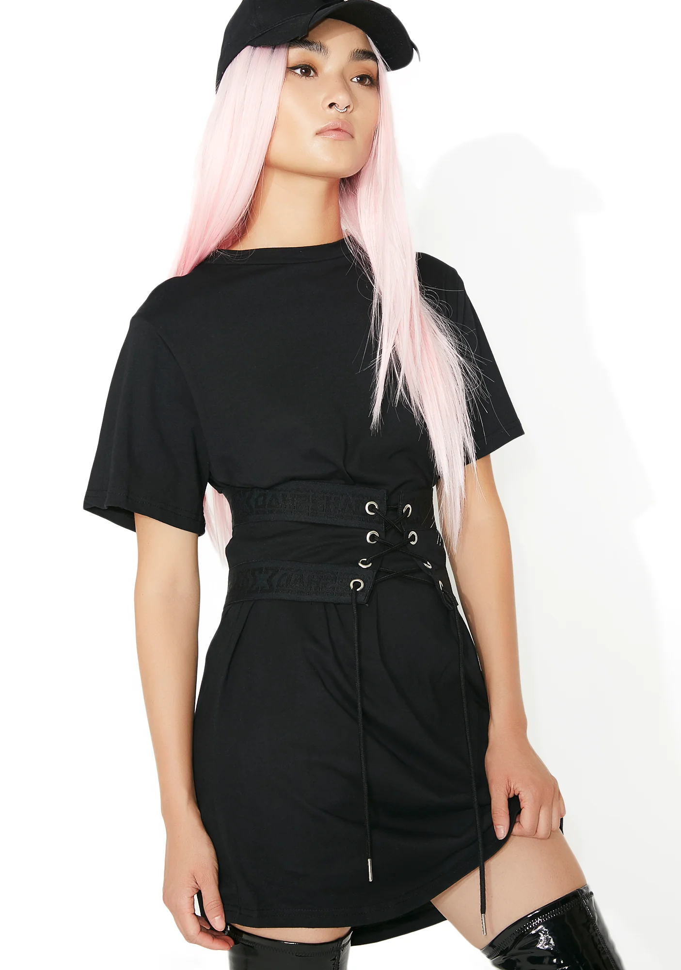 Lace Up Cincher T Dress - Image 7