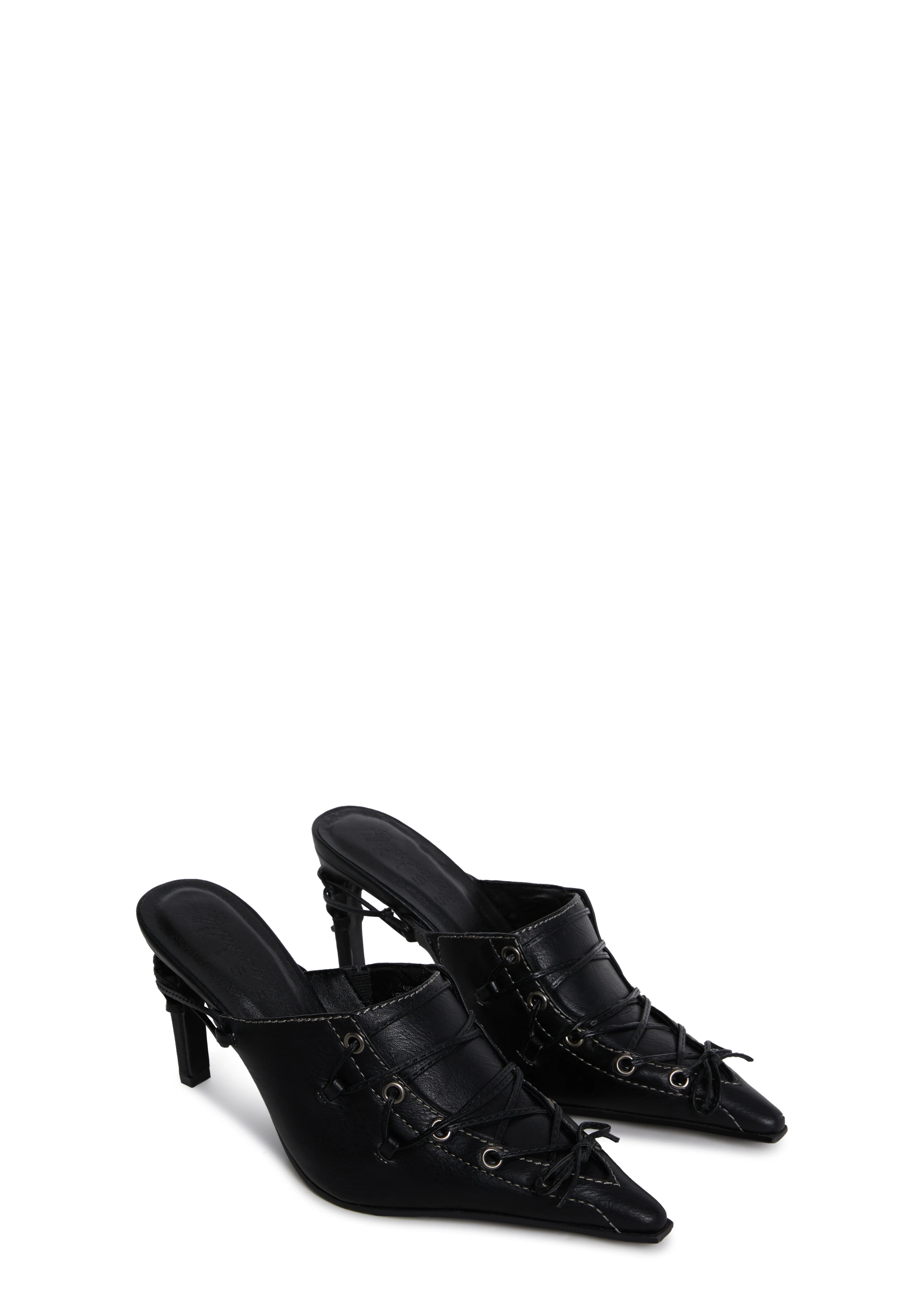 Flirty Advice Lace-Up Mules - Image 3