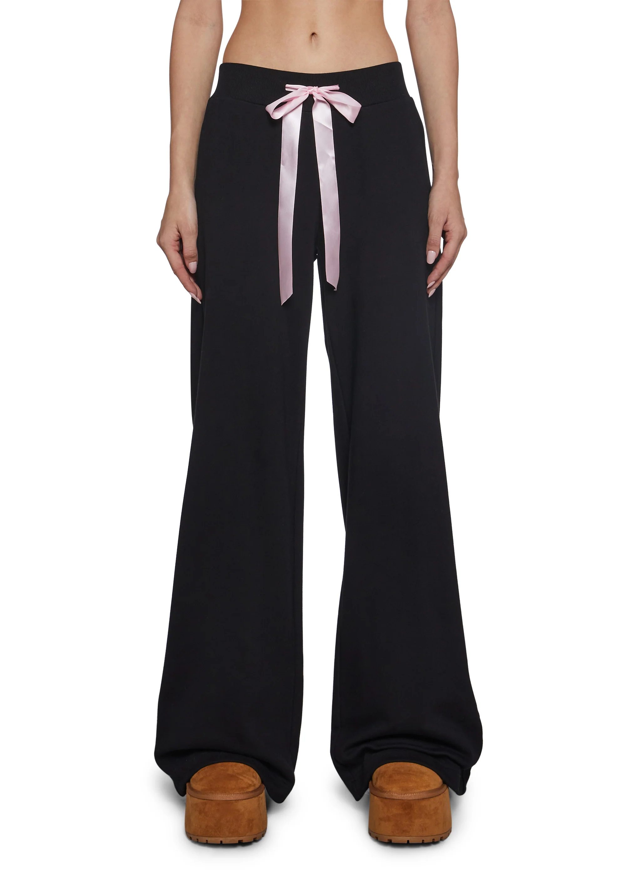 Soft Romance Lacing Bow Sweat Pants - Image 3
