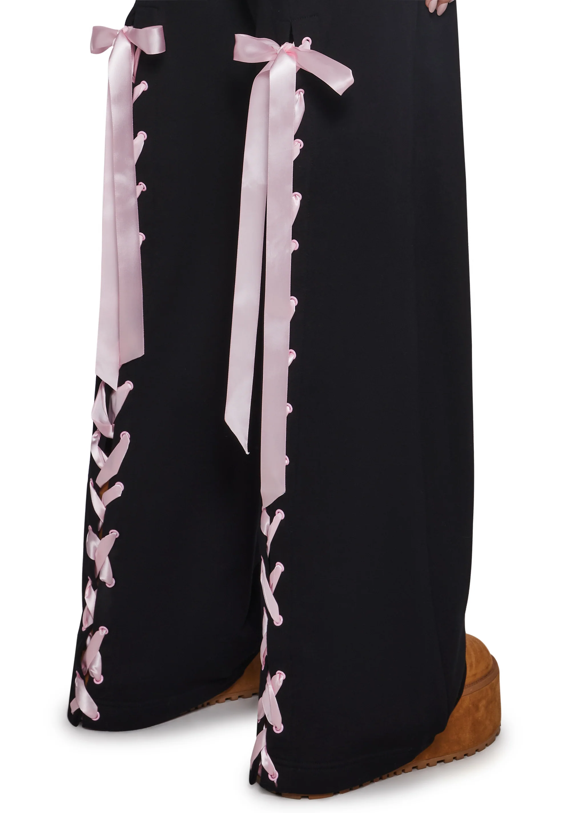 Soft Romance Lacing Bow Sweat Pants - Image 5