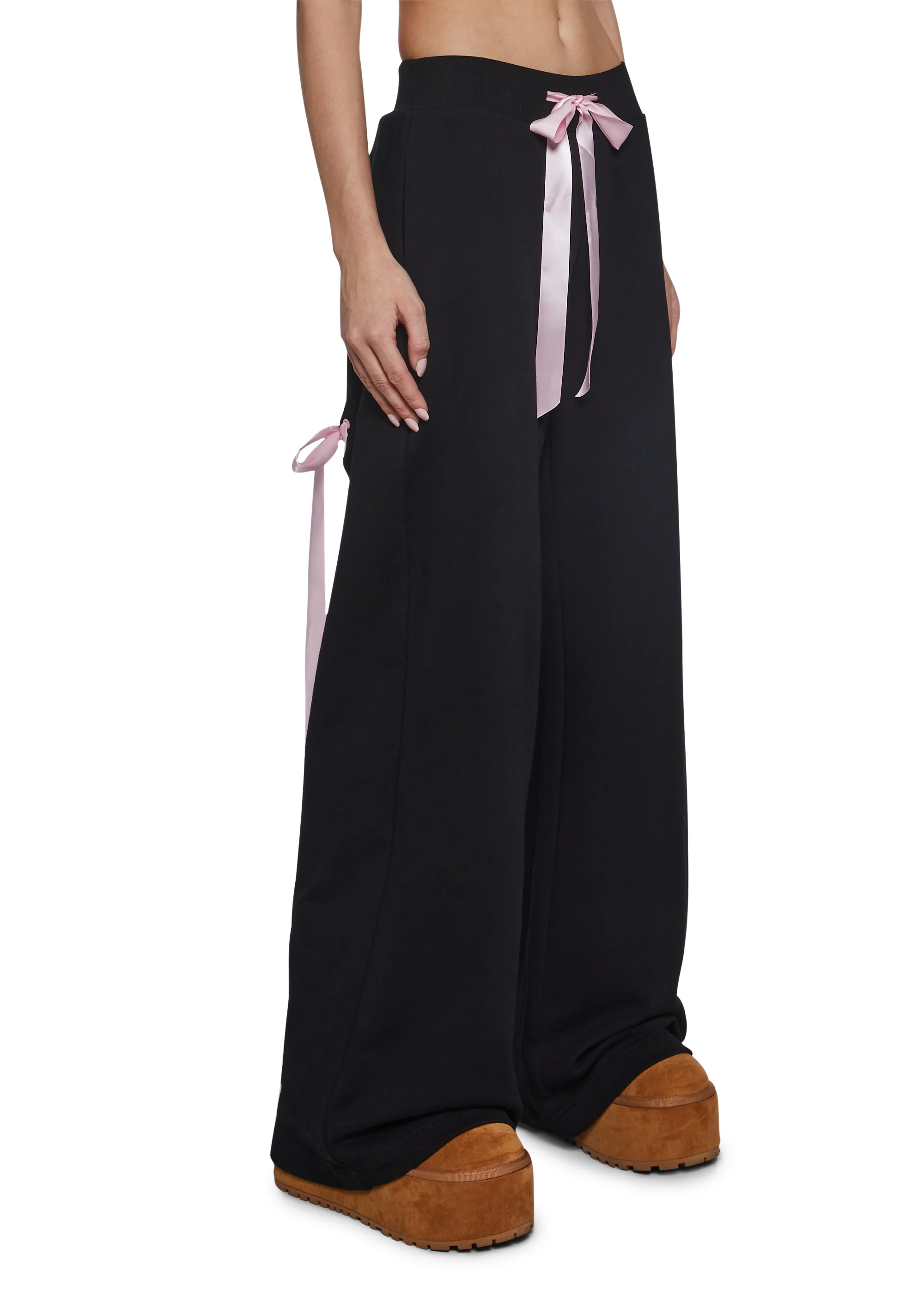 Soft Romance Lacing Bow Sweat Pants - Image 6