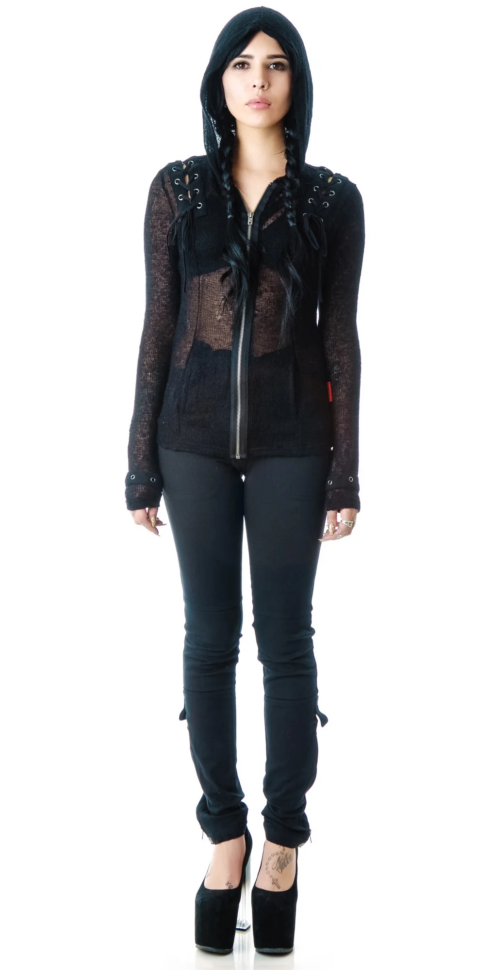 Lacing Sweater Hoody - Image 4