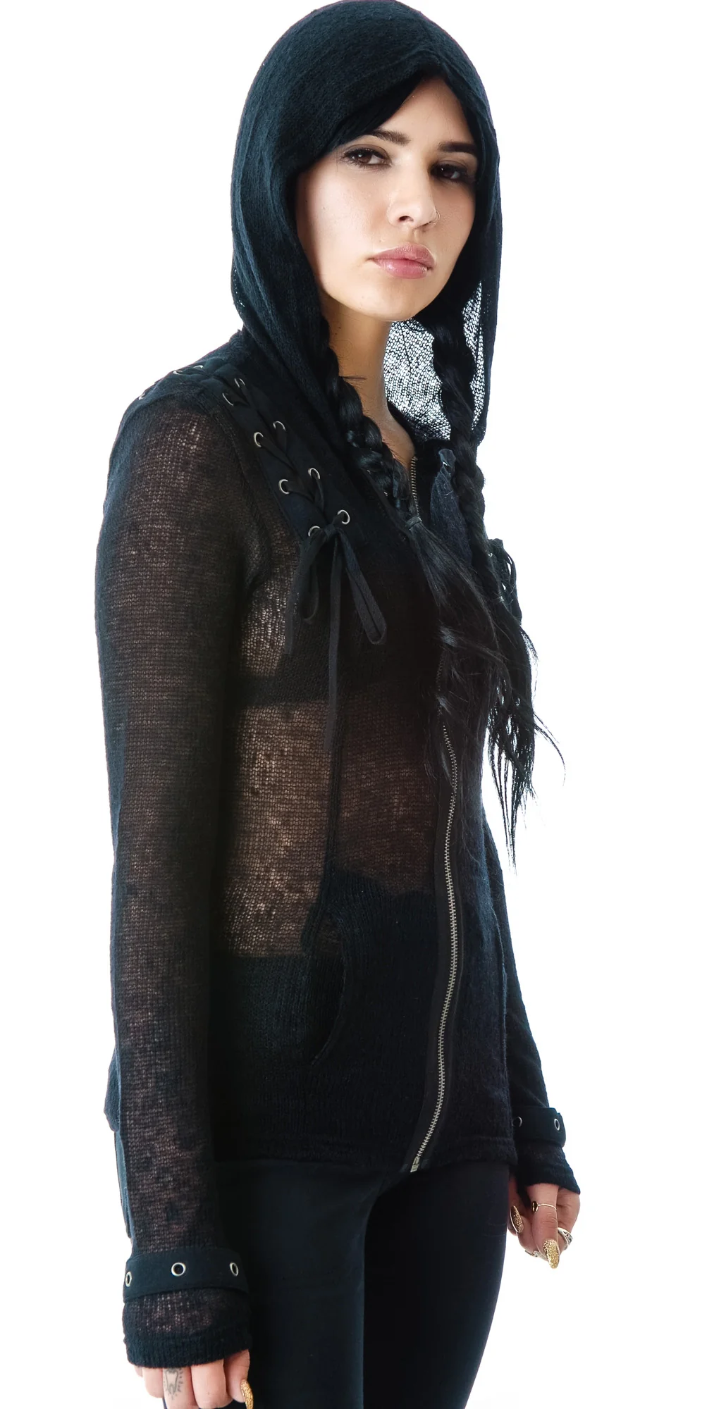 Lacing Sweater Hoody - Image 5
