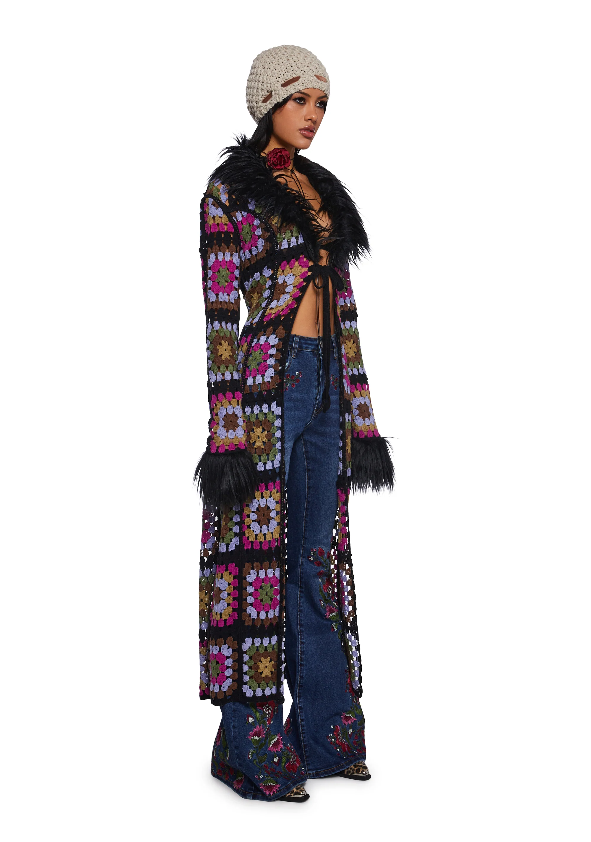 Lady Leisure Crochet Long Cardigan - Image 3
