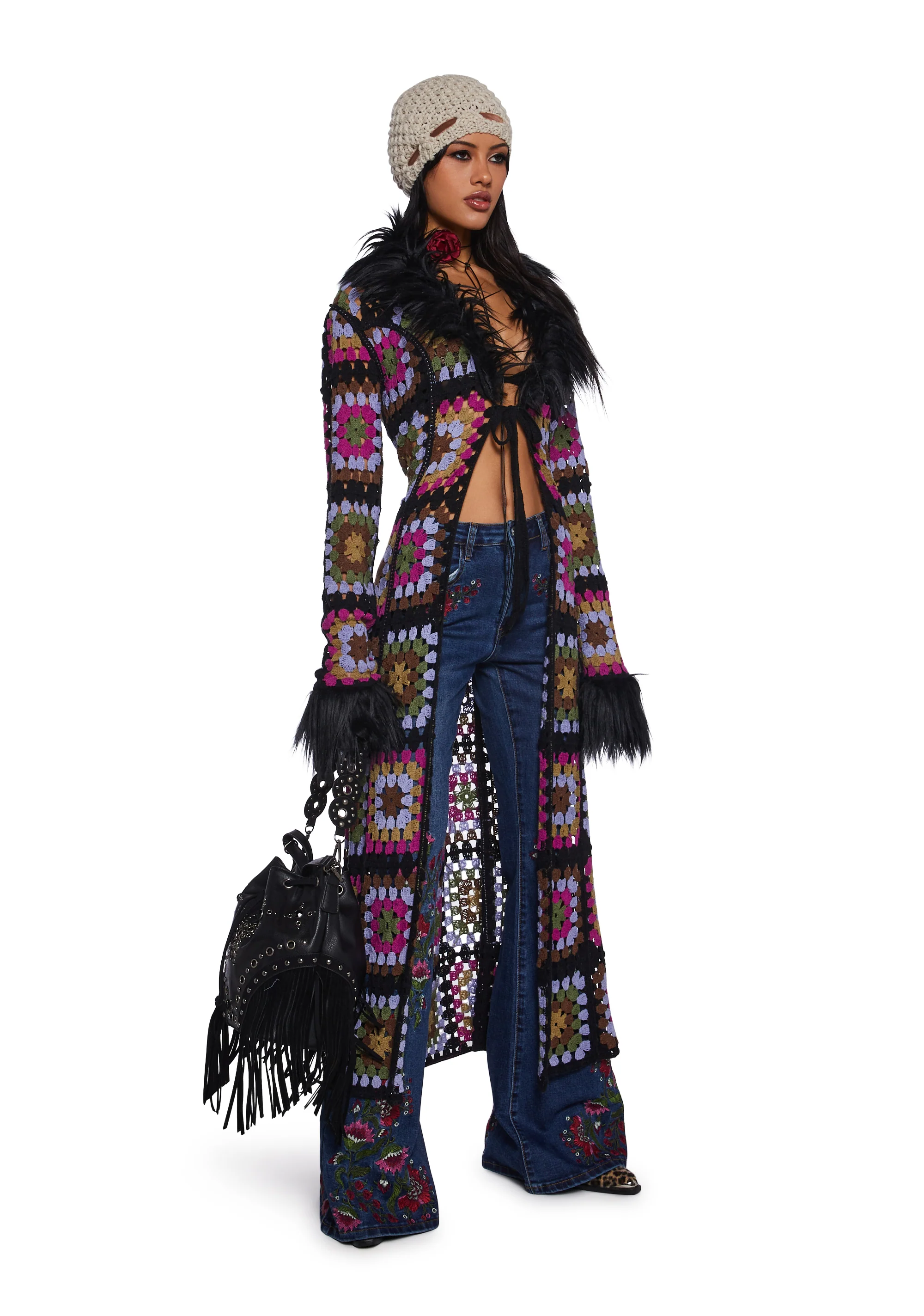 Lady Leisure Crochet Long Cardigan - Image 5