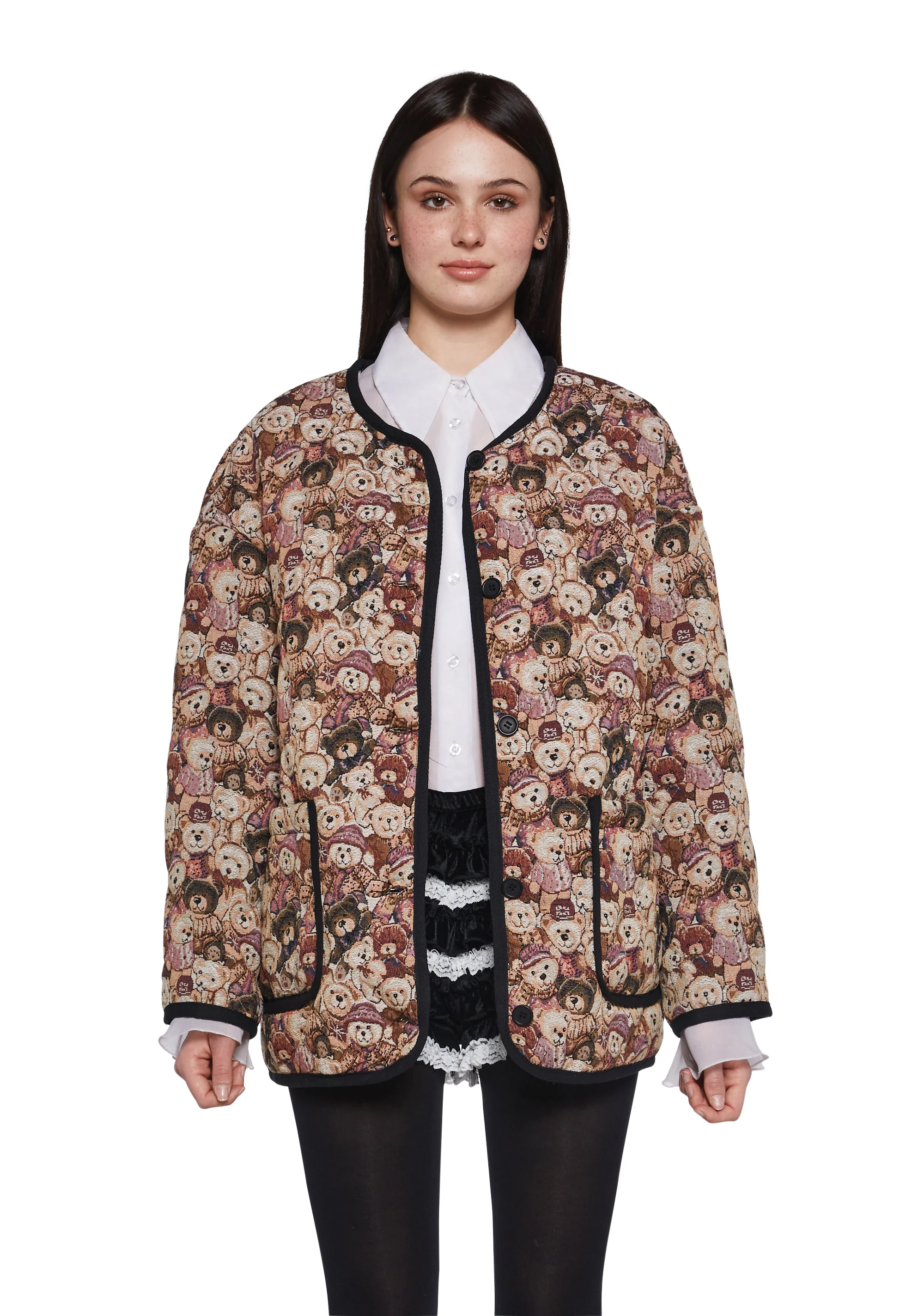 Lady Love Convertible Collared Coat - Teddy Bear - Image 5