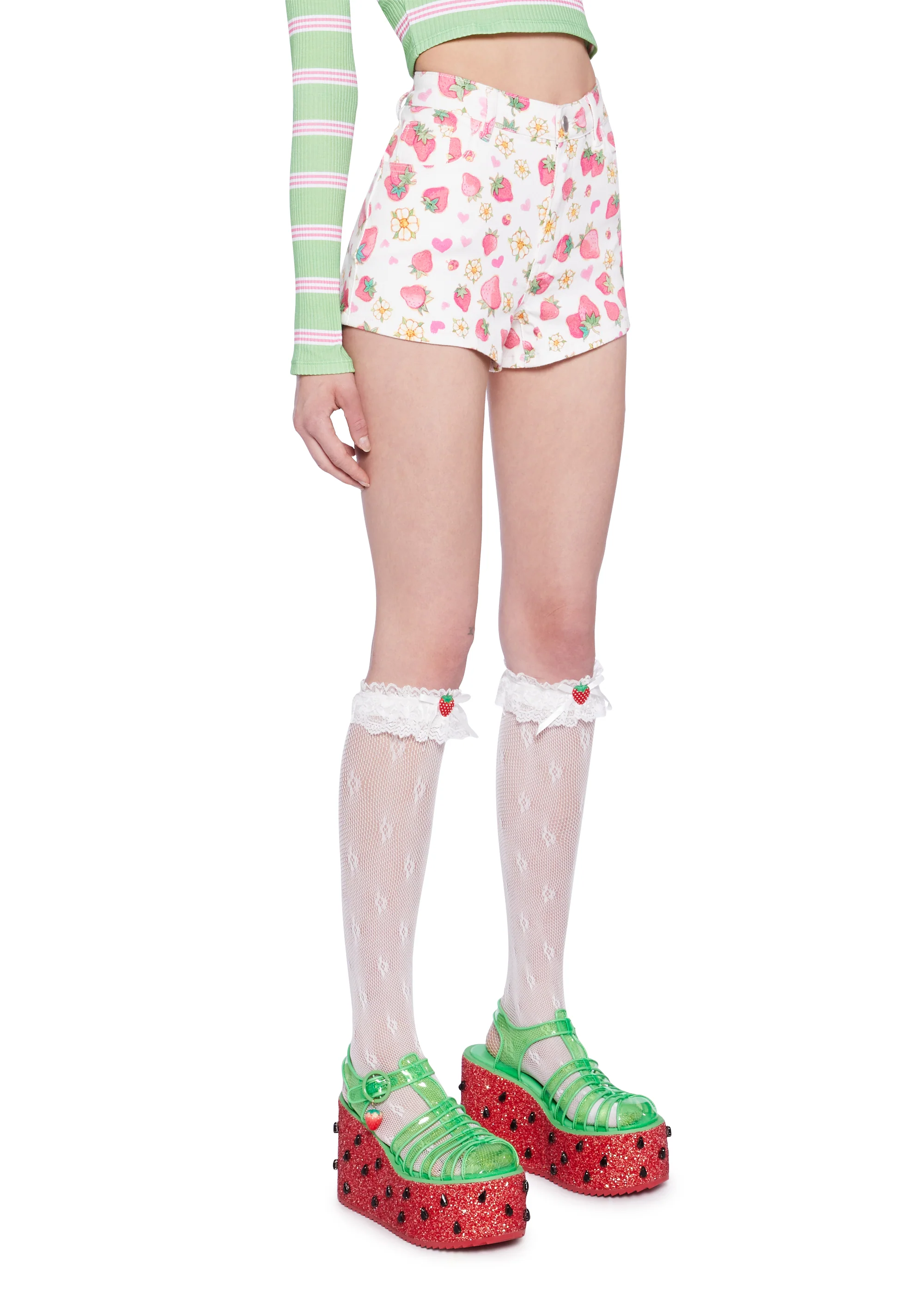 Ladybug Summer High Waisted Shorts - Image 3