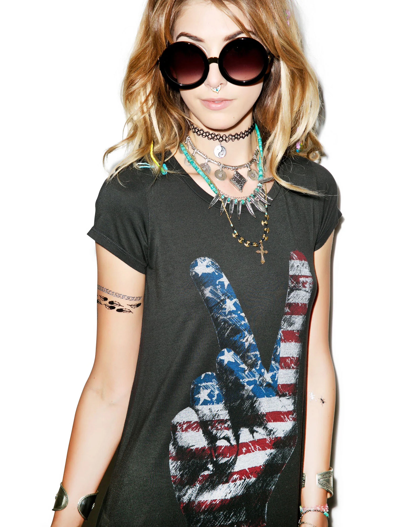 Lana Flag Hand Mini T-Shirt Dress - Image 5